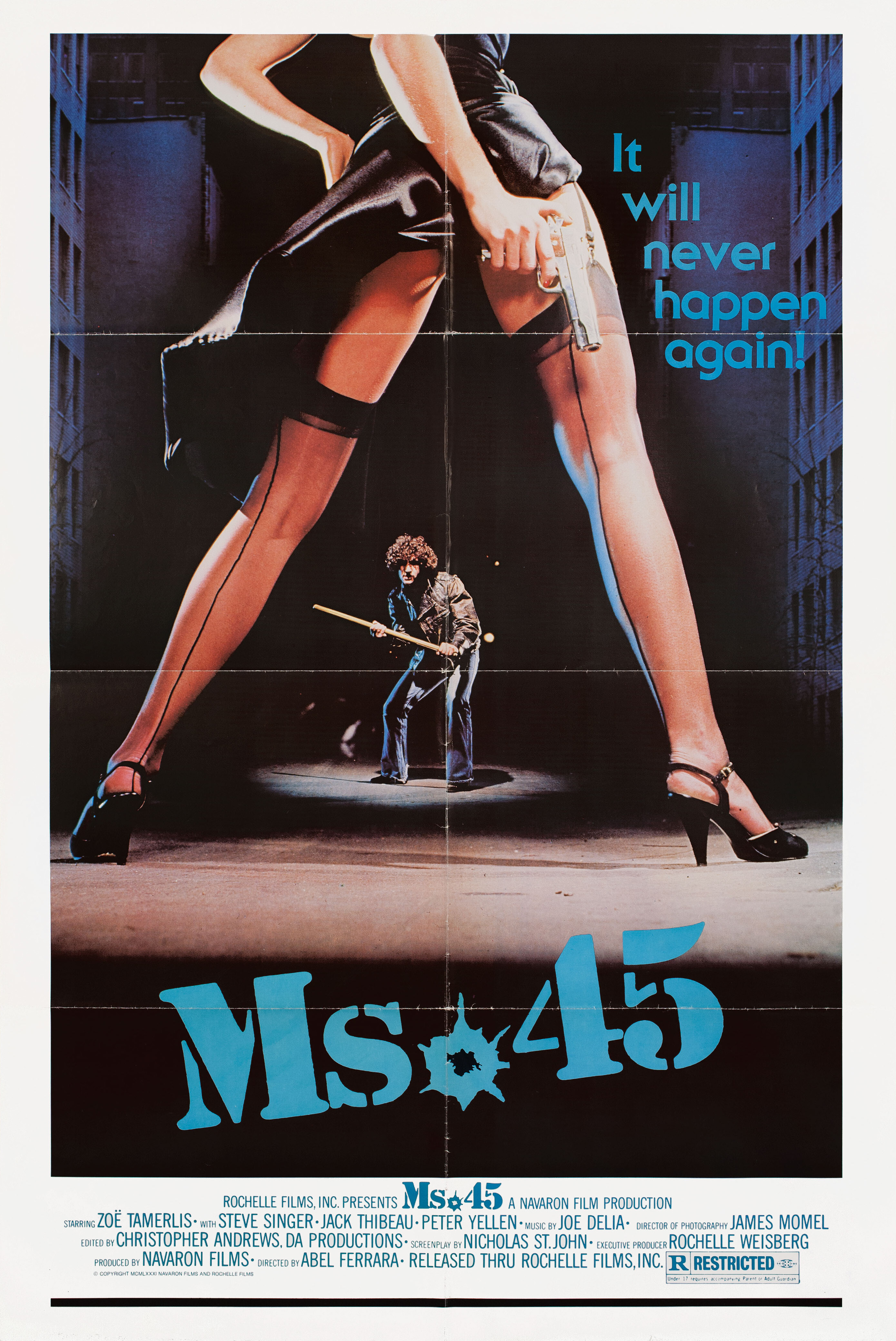 Ангел мщения (Ms. 45, 1981), режиссёр Абель Феррара, американский постер к фильму, 1981 год
