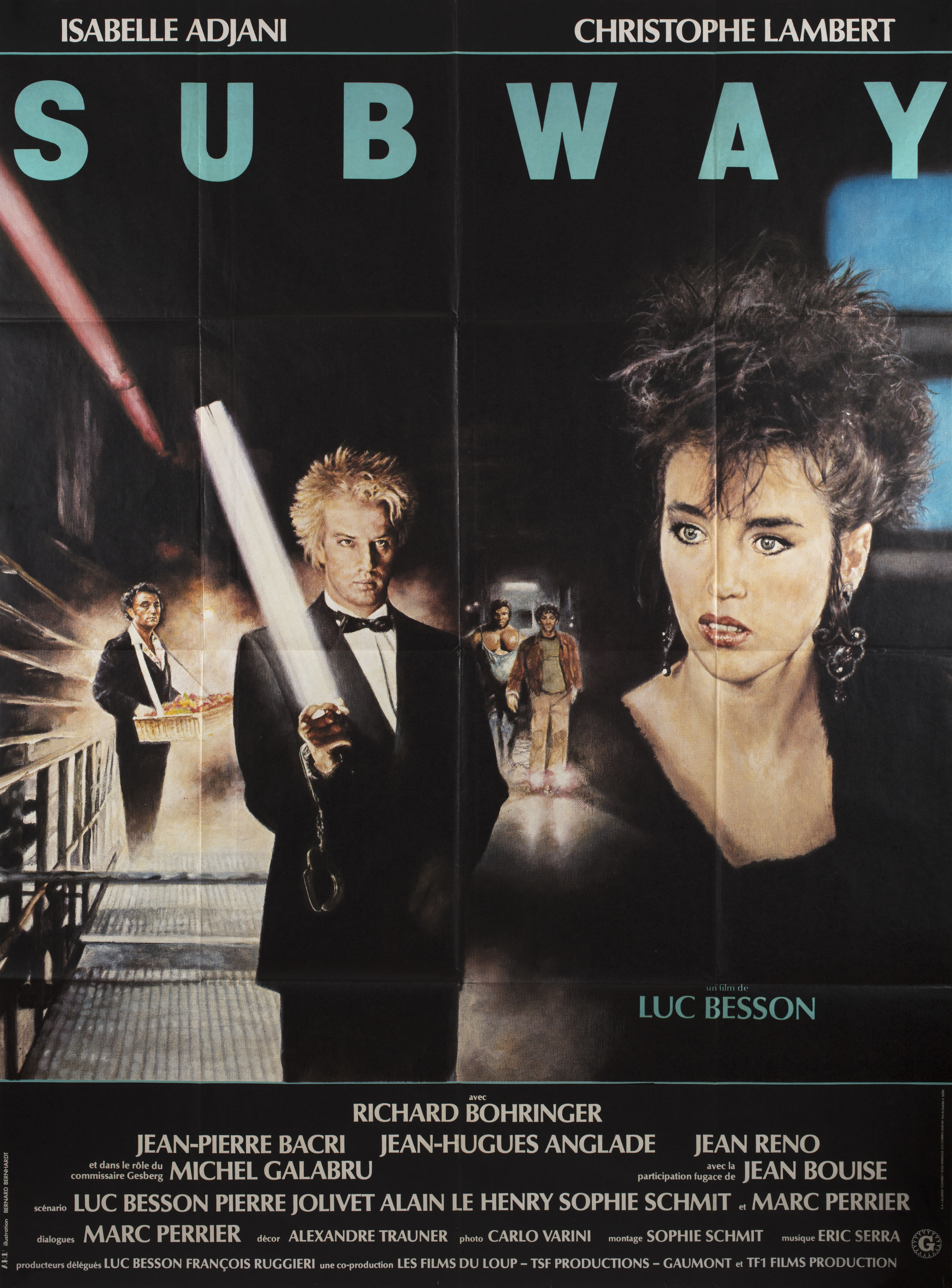 Подземка (Subway, 1985), режиссёр Люк Бессон, французский постер к фильму, 1985 год