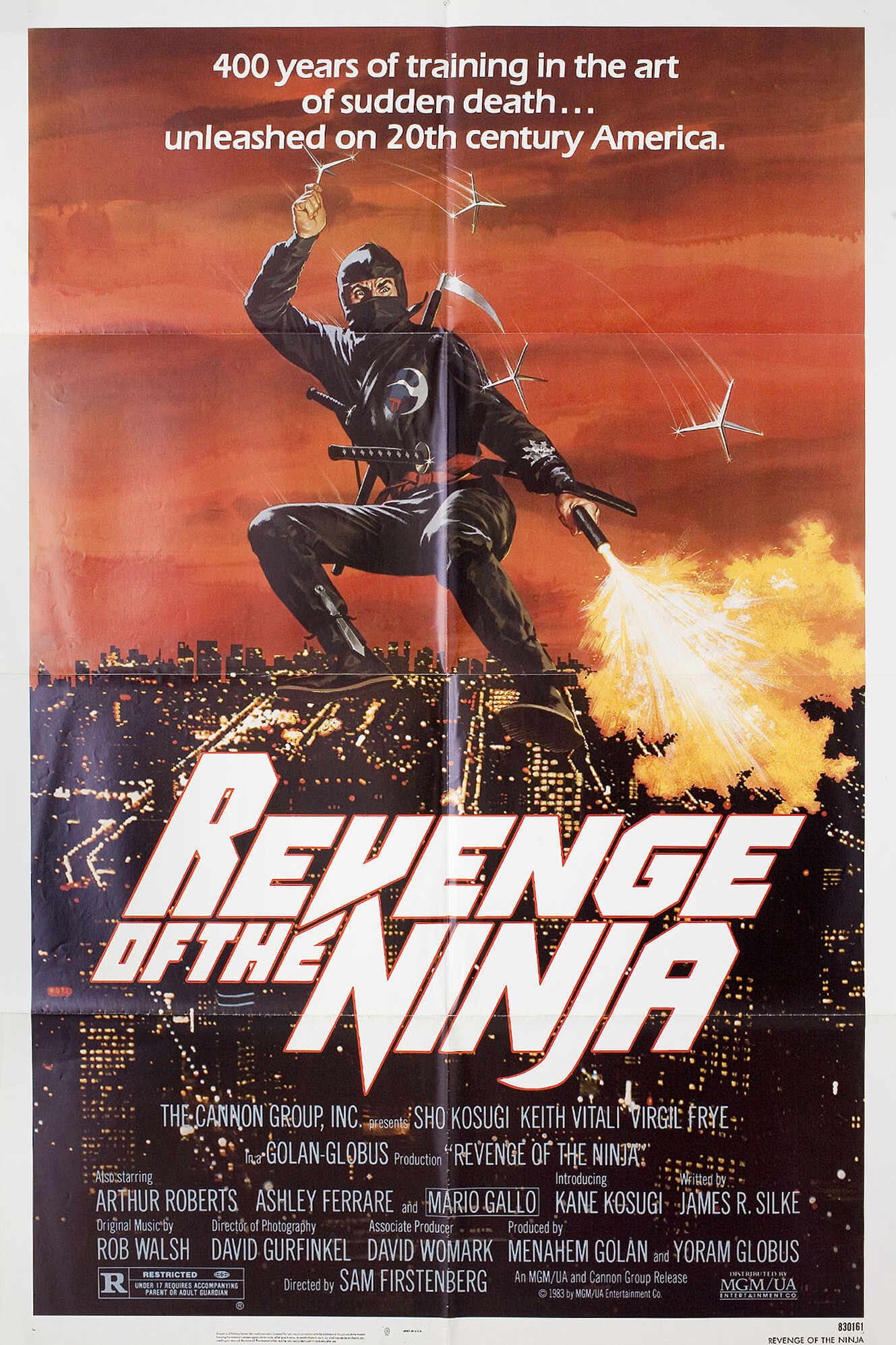 Месть ниндзя (Revenge of the Ninja, 1983), режиссёр Сэм Фёрстенберг, американский постер к фильму, 1983 год