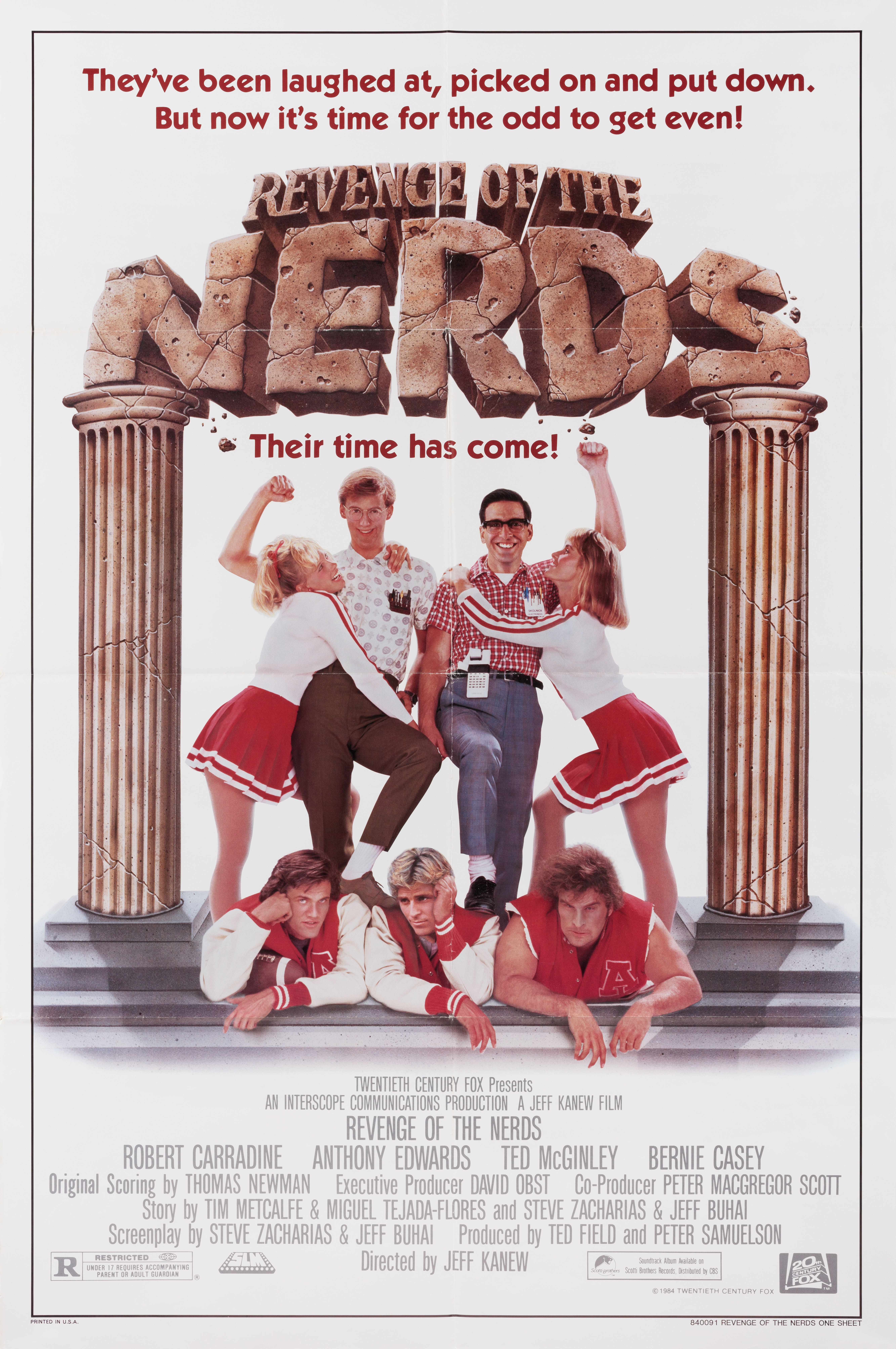 Месть придурков (Revenge of the Nerds, 1984), режиссёр Джеф Кэнью, американский постер к фильму, 1984 год