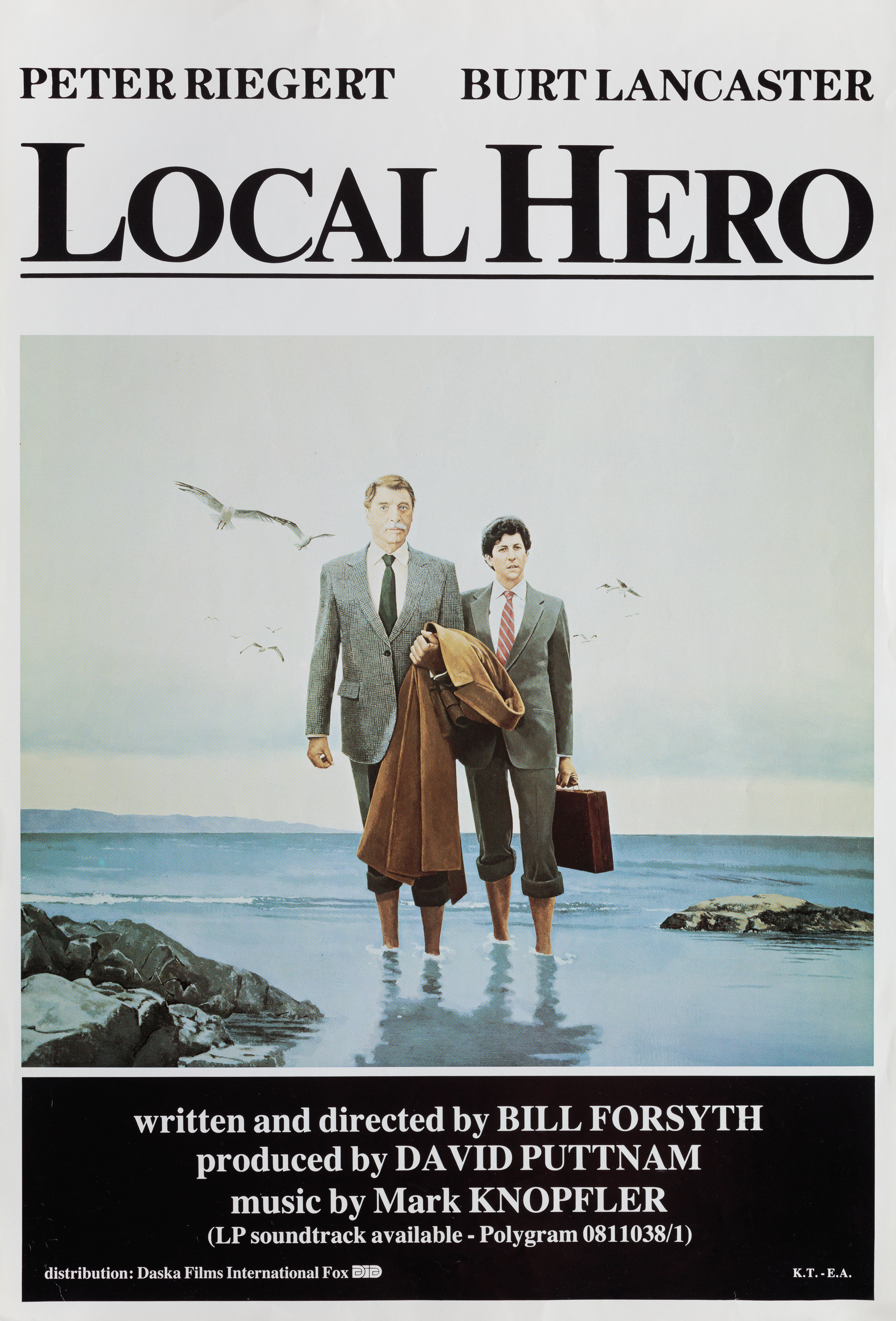 Местный герой (Local Hero, 1983), режиссёр Билл Форсайт, бельгийский постер к фильму, 1983 год
