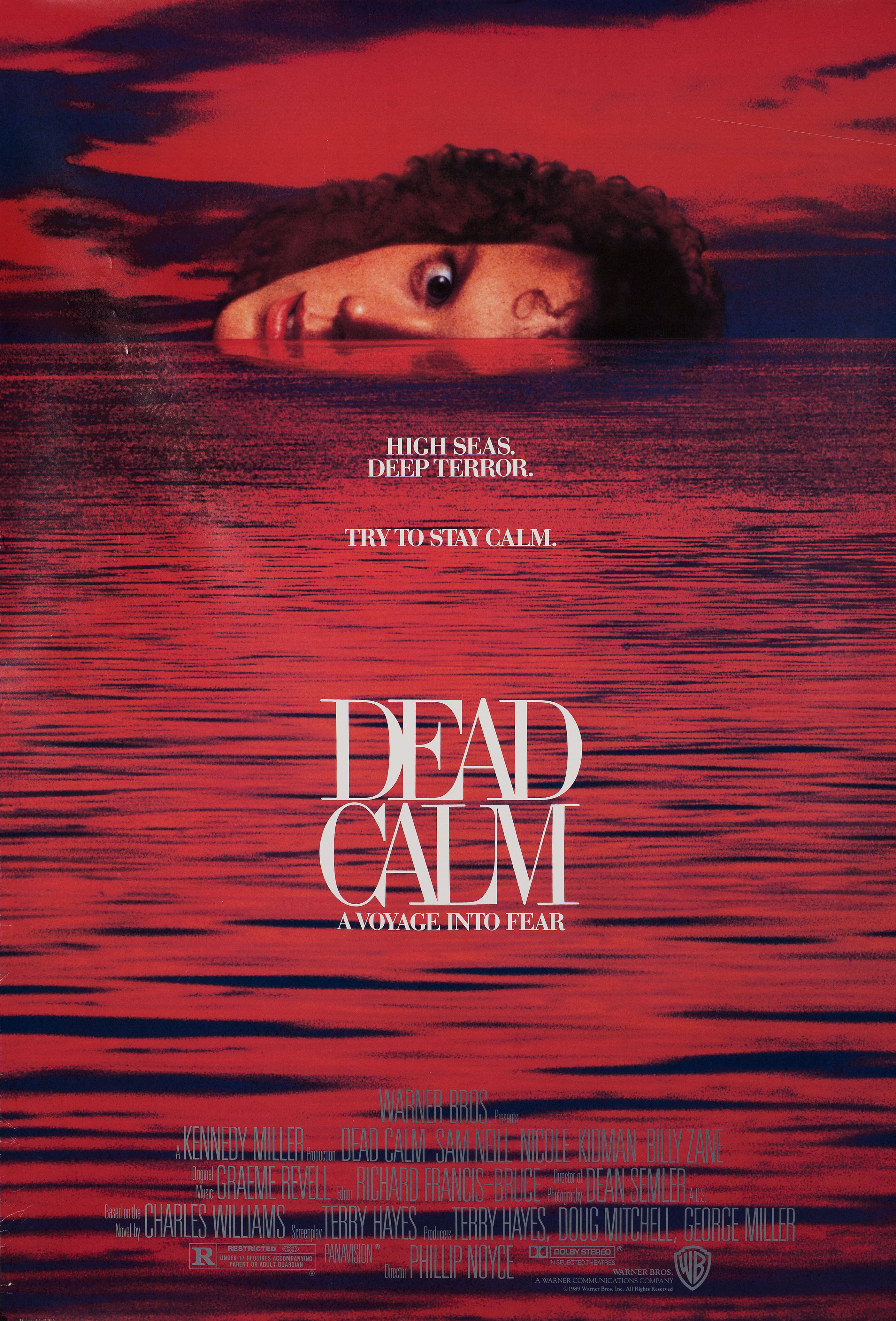 Мёртвый штиль (Dead Calm, 1989), режиссёр Филлип Нойс, американский постер к фильму, 1989 год