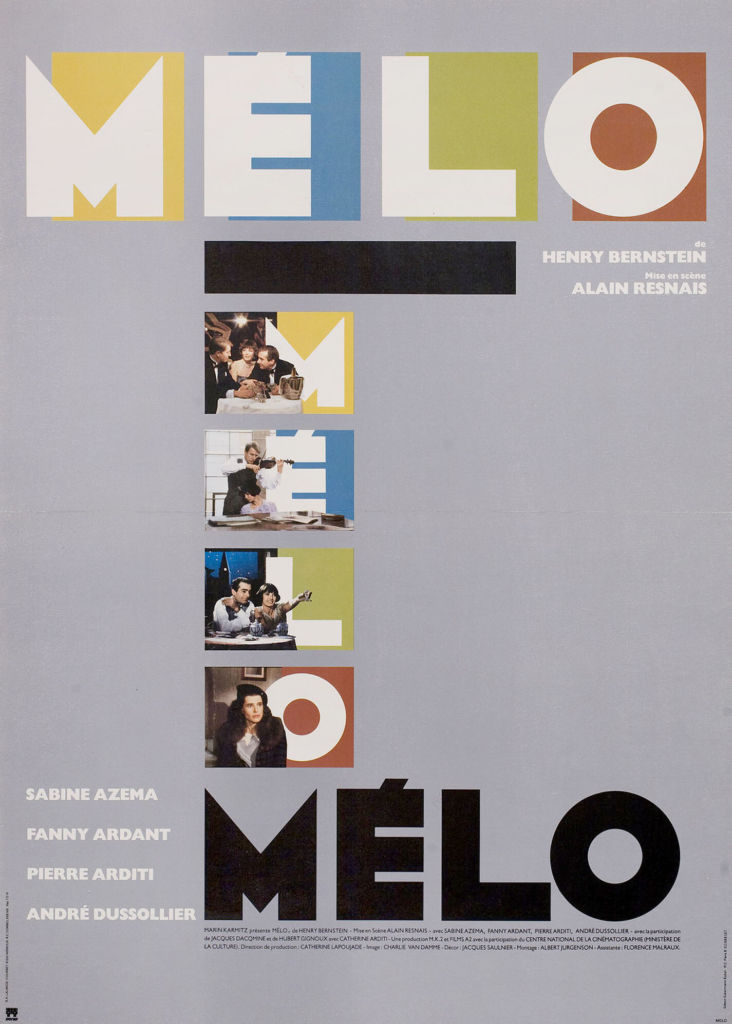 Мелодрама (Melo, 1986), режиссёр Ален Рене, французский постер к фильму, автор Масакацу Огасавара, 1987 год
