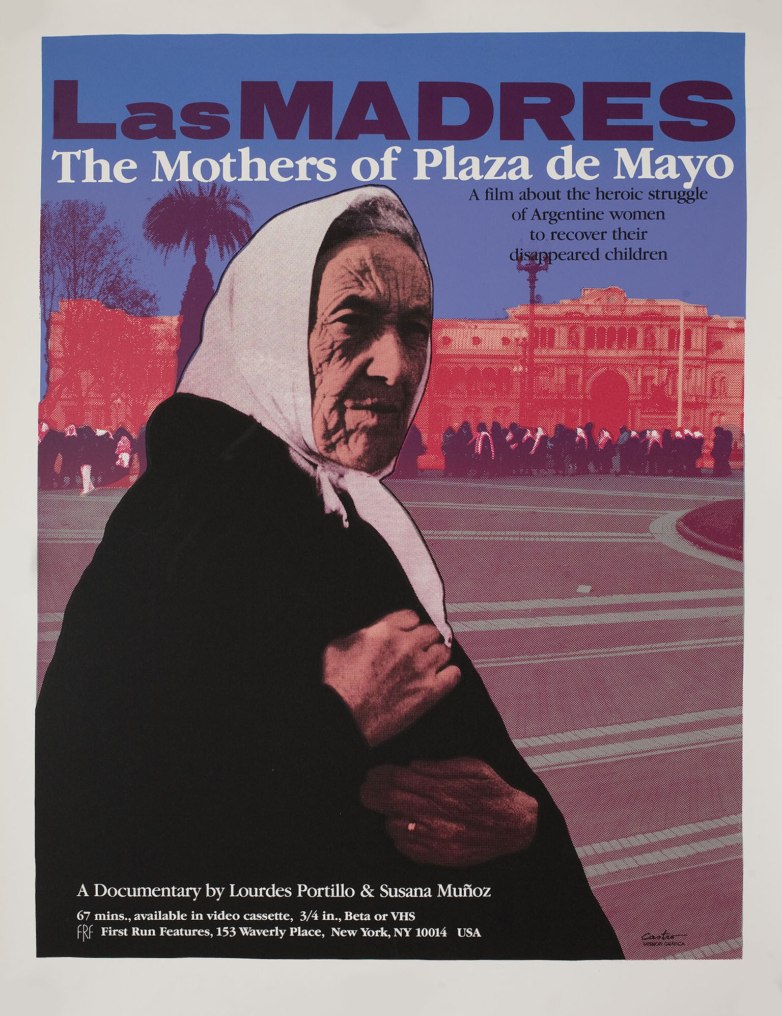 Матери площади Мая (The Mothers of Plaza de Mayo, 1985), режиссёр Сузана Блаустейн Муньос, американский постер к фильму, 1985 год