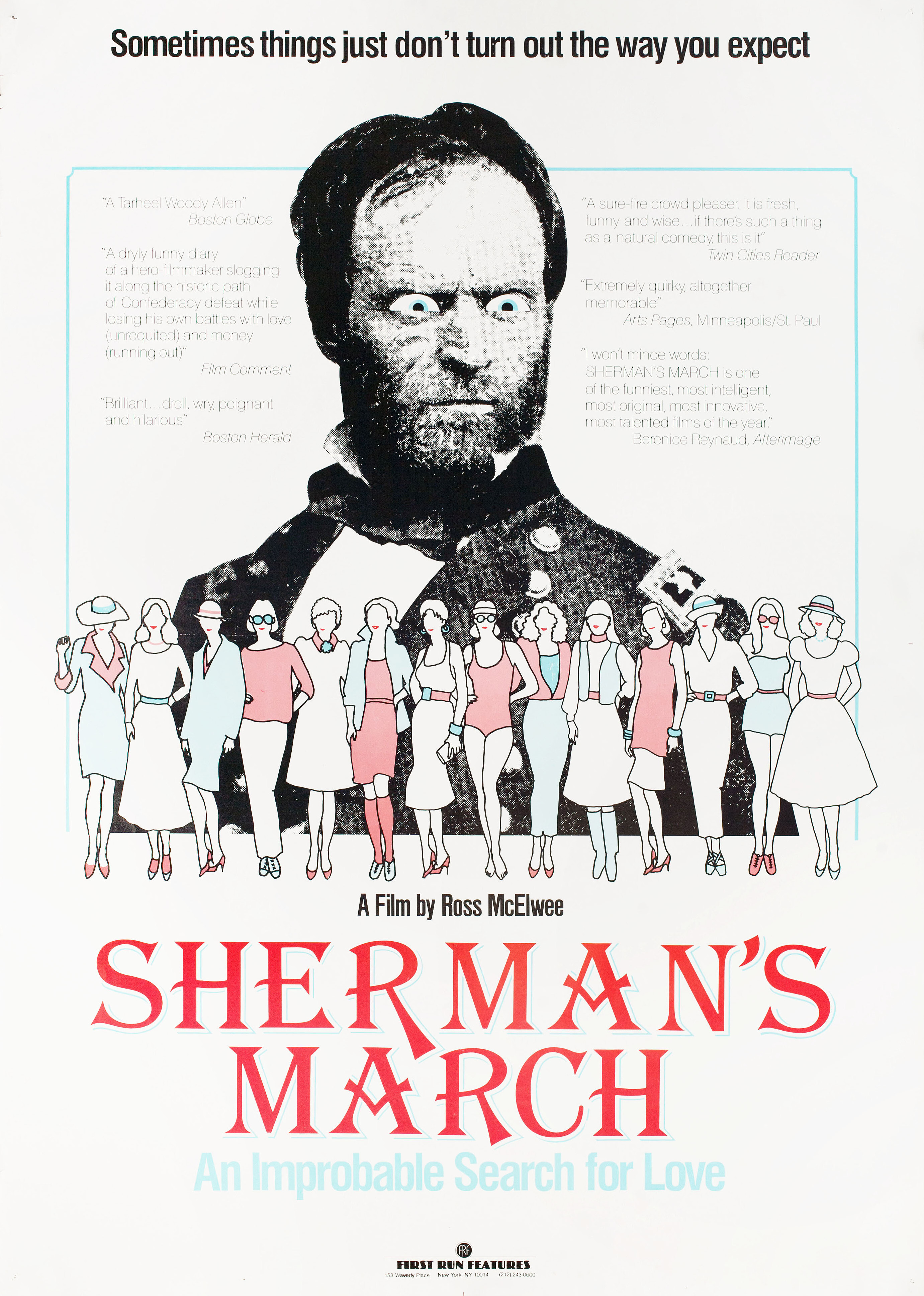 Марш Шермана (Shermans March, 1985), режиссёр Росс Макэлви, американский постер к фильму, 1986 год