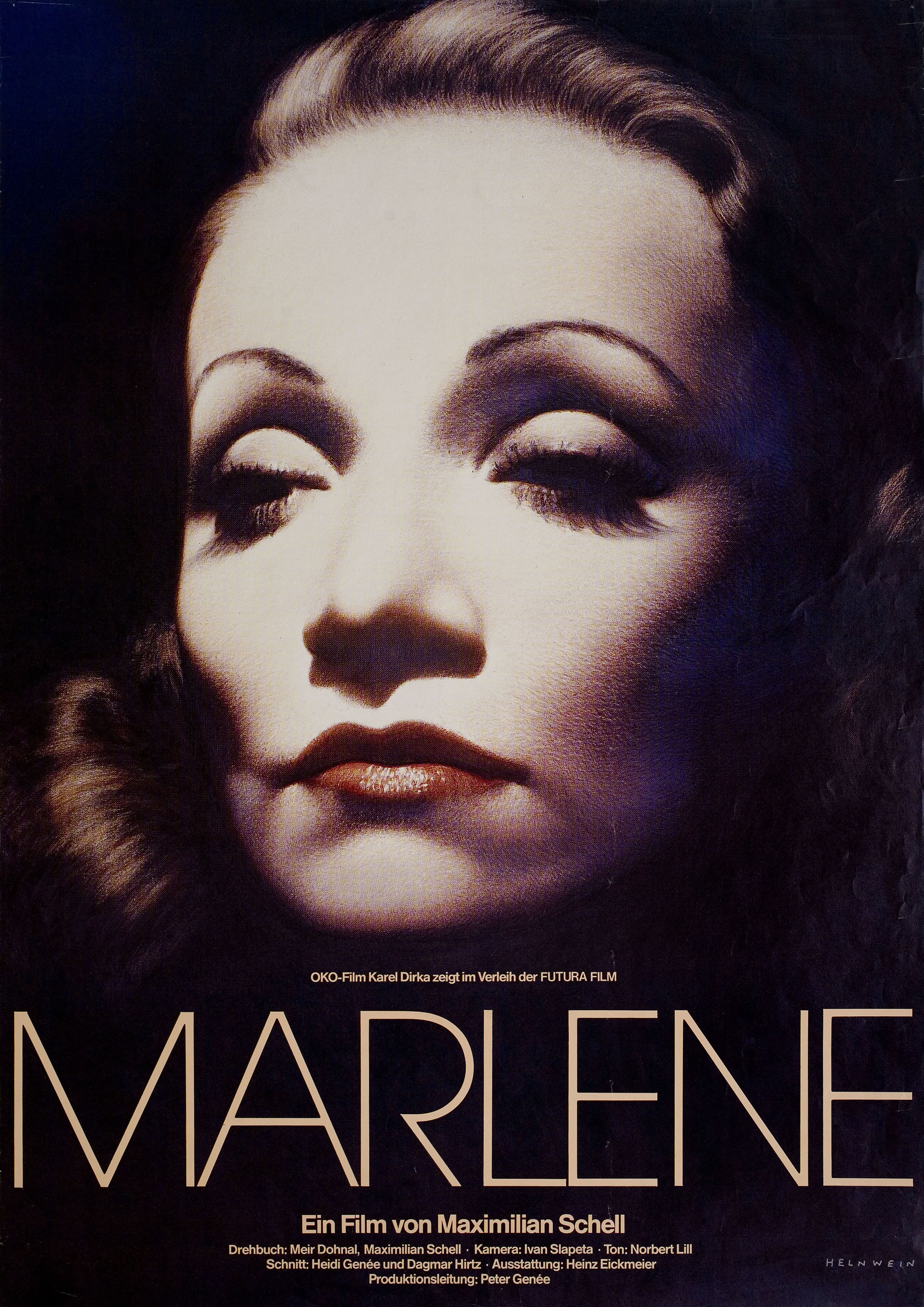 Марлен (Marlene, 1984), режиссёр Максимилиан Шелл, немецкий (ФРГ) постер к фильму, автор Хельнвайн, 1985 год
