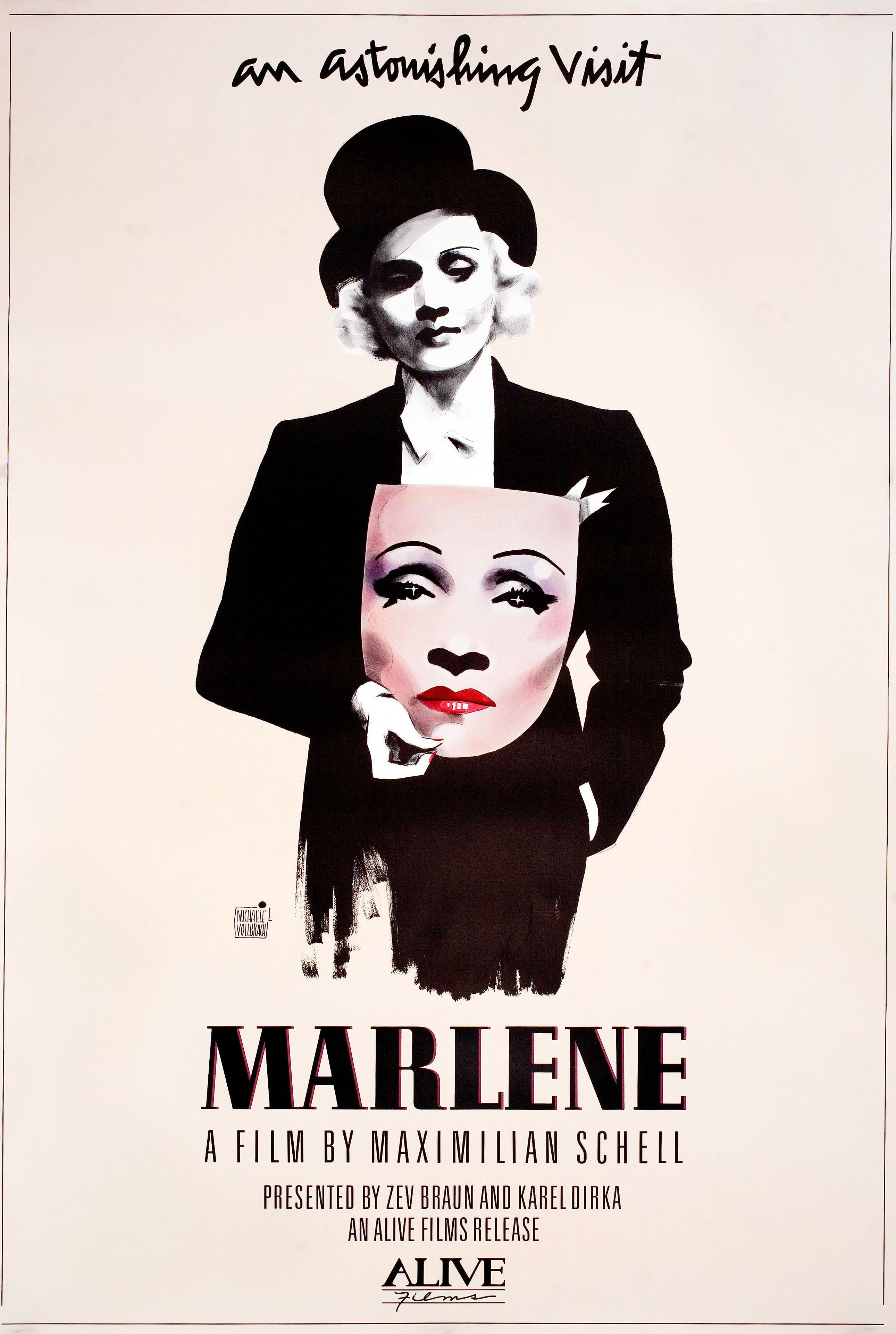 Марлен (Marlene, 1984), режиссёр Максимилиан Шелл, американский постер к фильму, автор Фольбрах, 1984 год
