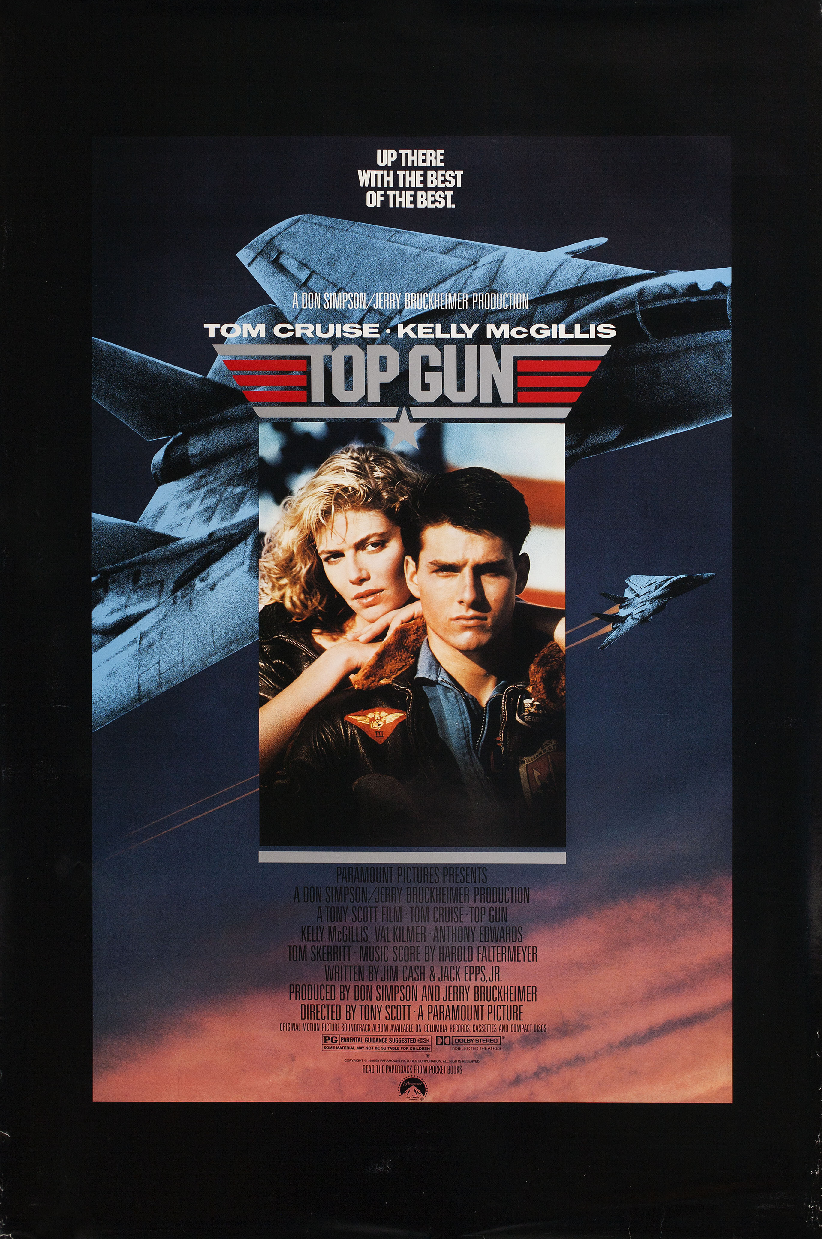 Лучший стрелок (Top Gun, 1986), режиссёр Тони Скотт, американский постер к фильму, 1987 год
