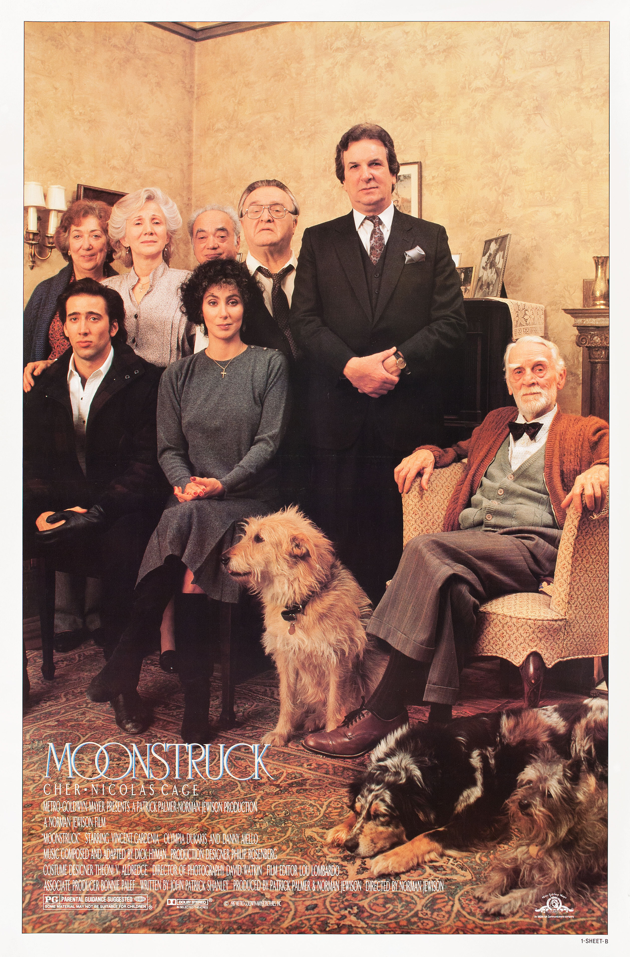 Во власти Луны (Moonstruck, 1987), режиссёр Норман Джуисон, американский постер к фильму, 1987 год (1)