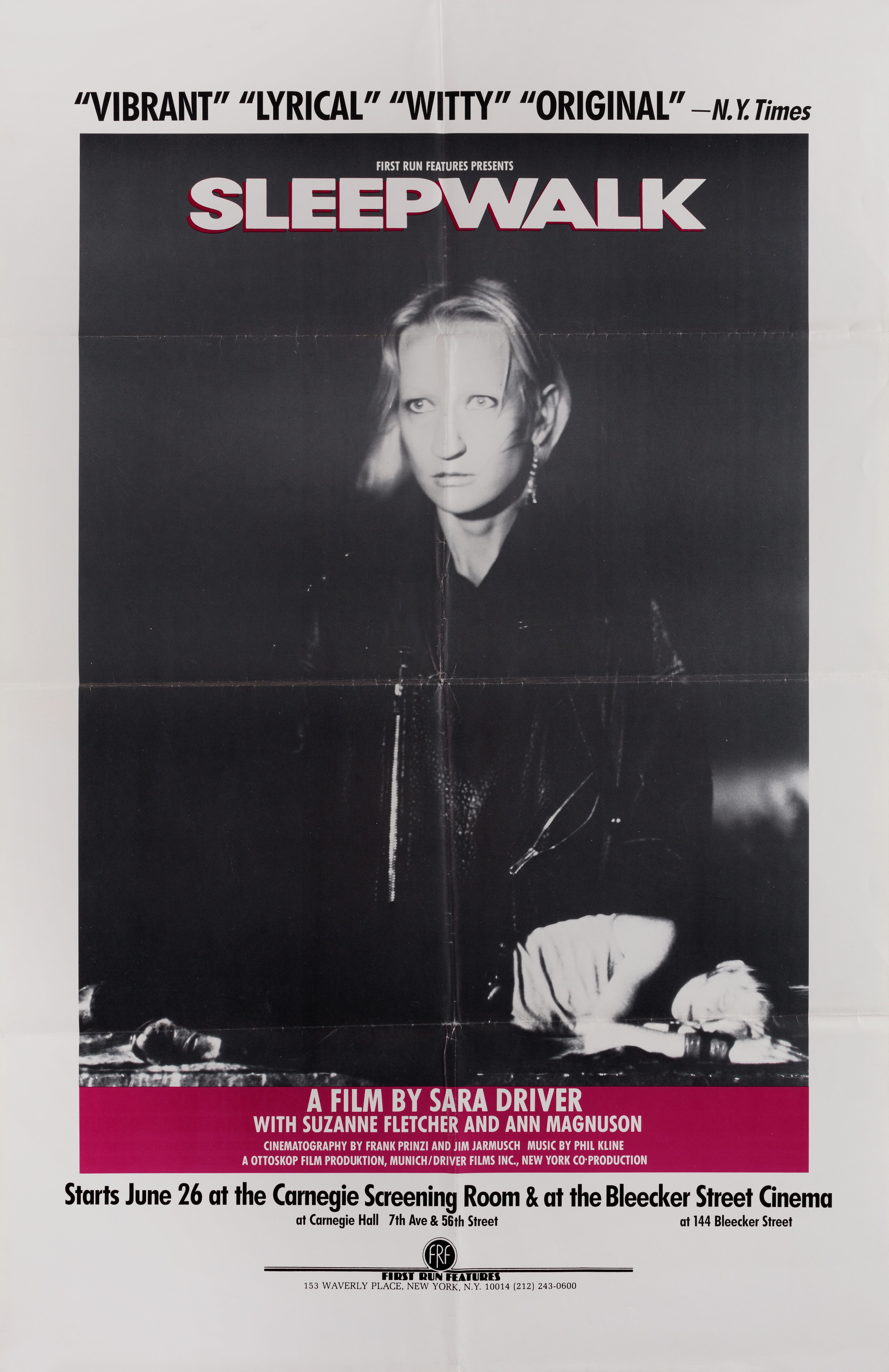 Лунатик (Sleepwalk, 1986), режиссёр Сара Драйвер, американский постер к фильму, 1986 год