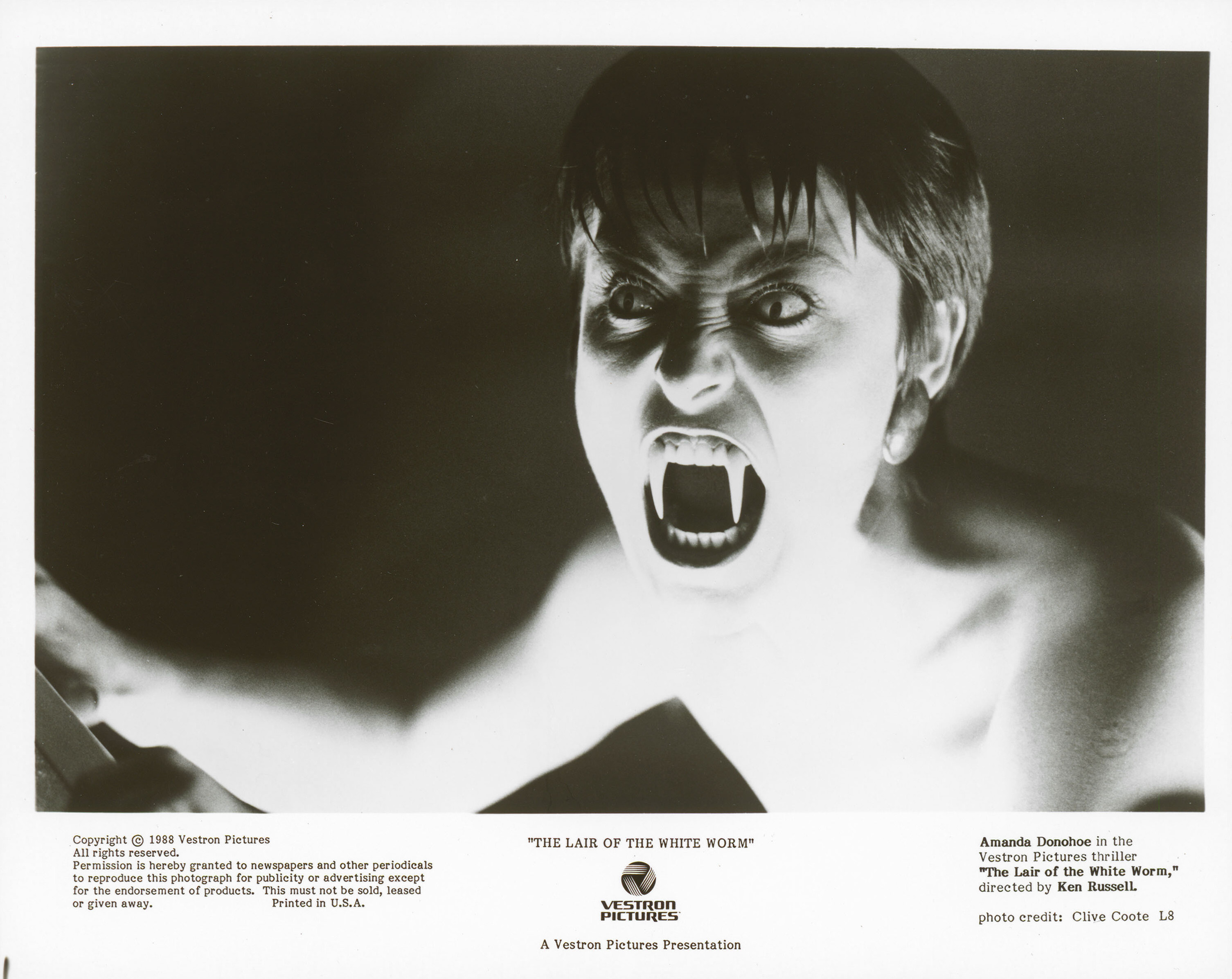 Логово белого червя (The Lair of the White Worm, 1988), режиссёр Кен Рассел, американский постер к фильму, 1988 год (7)