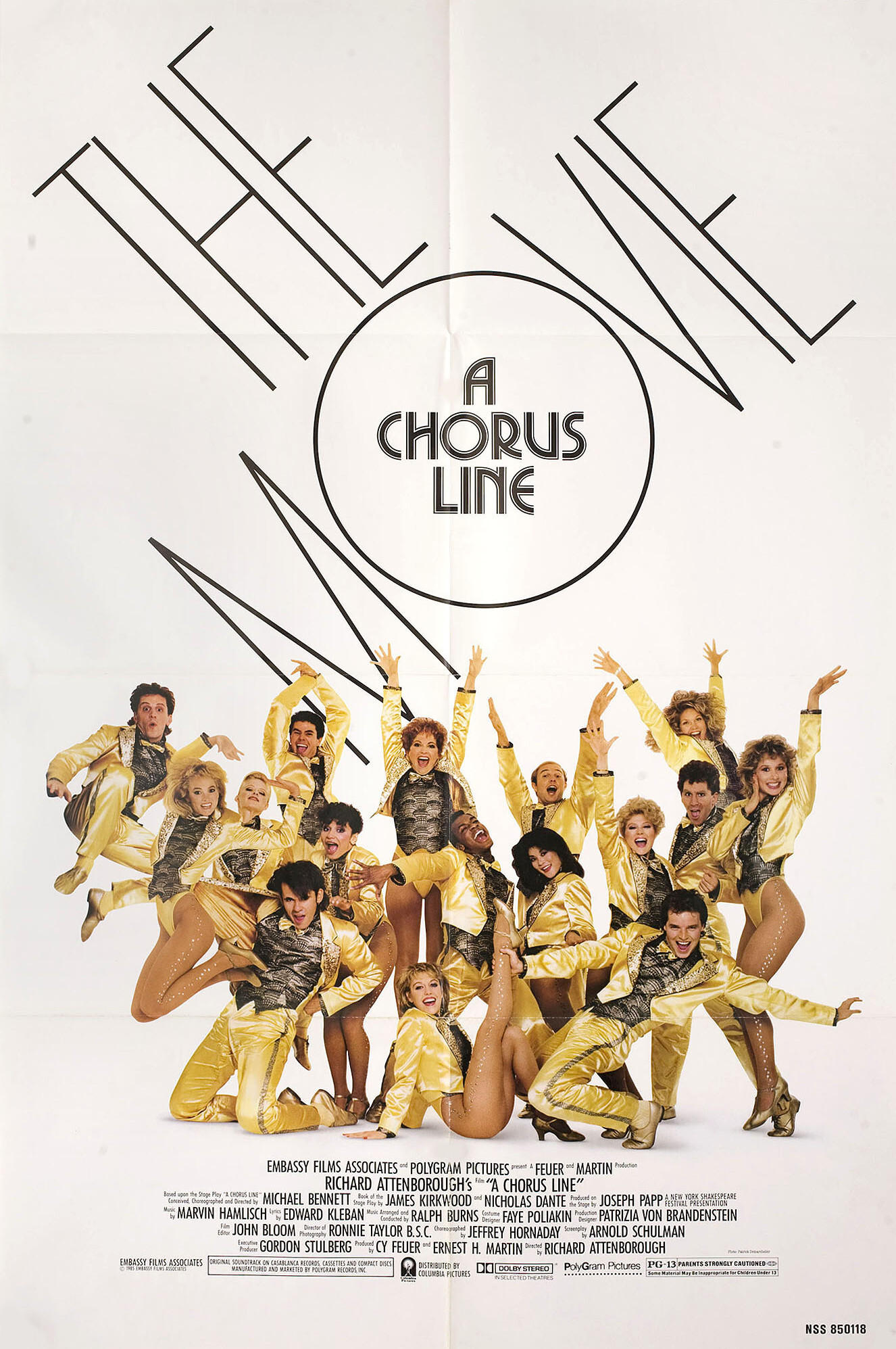 Кордебалет (A Chorus Line, 1985), режиссёр Ричард Аттенборо, американский постер к фильму, 1985 год