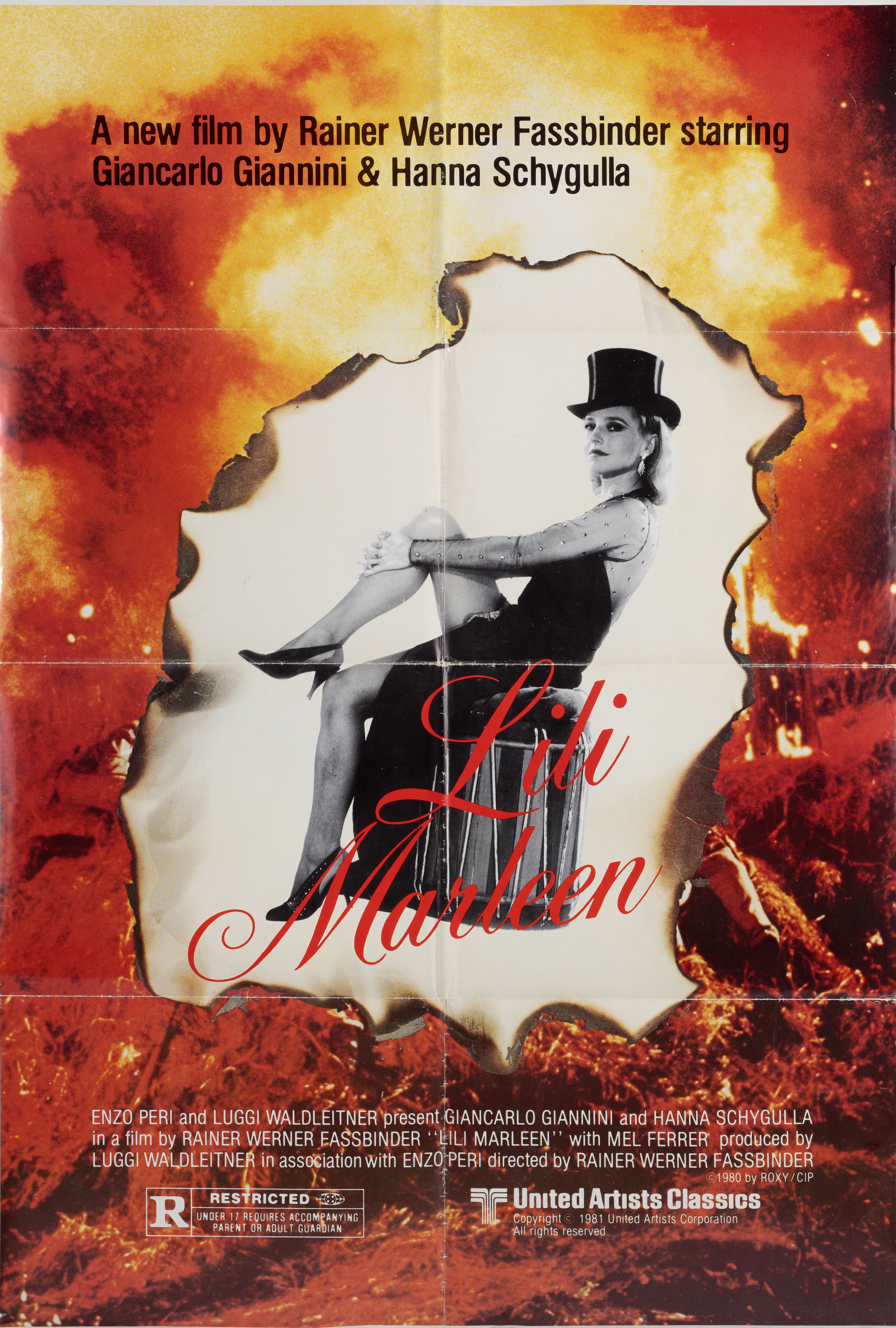 Лили Марлен (Lili Marleen, 1981), режиссёр Райнер Вернер Фассбиндер, американский постер к фильму, 1981 год