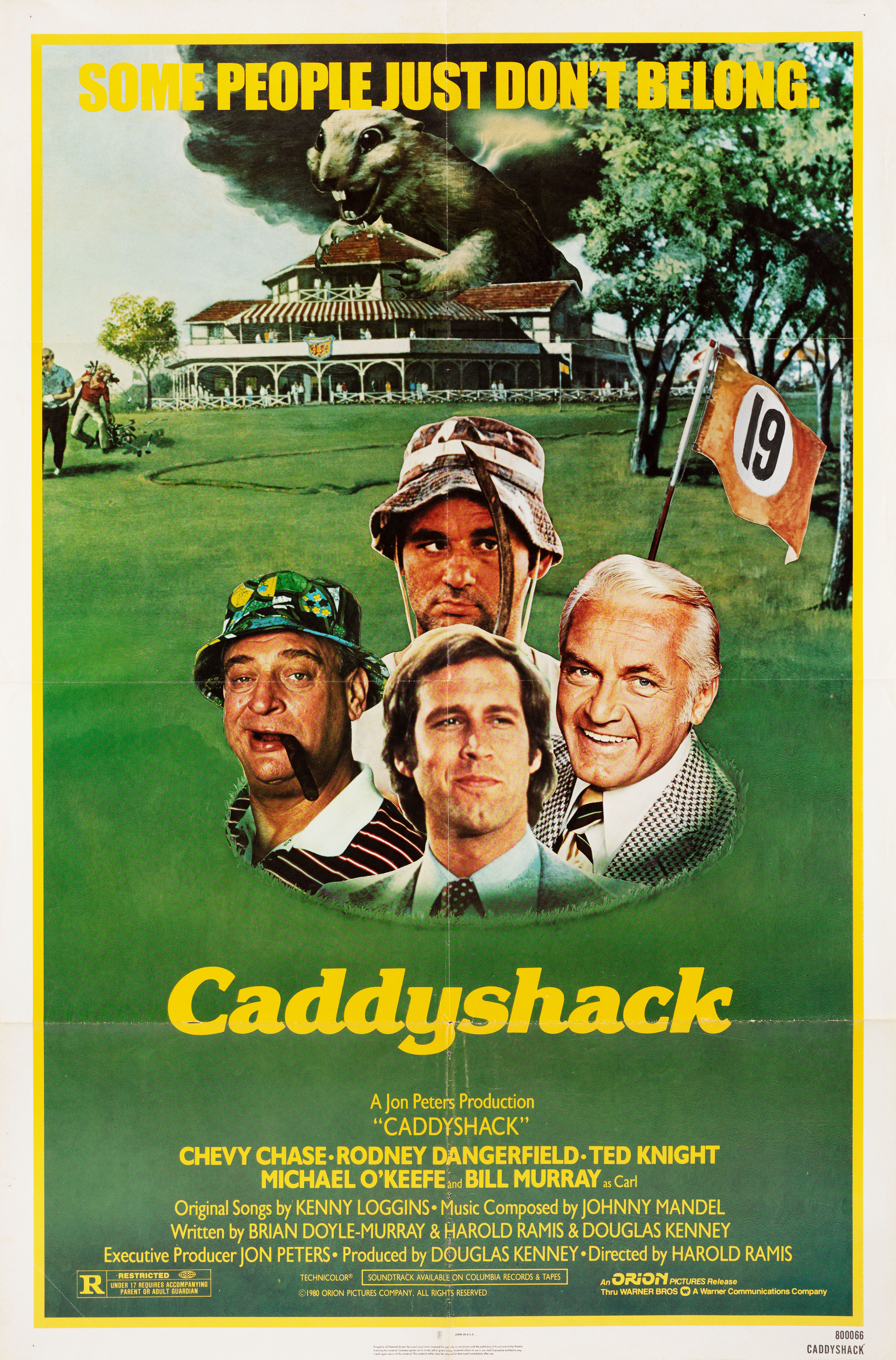 Гольф-клуб (Caddyshack, 1980), режиссёр Гарольд Рэмис, американский постер к фильму, 1980 год (1)
