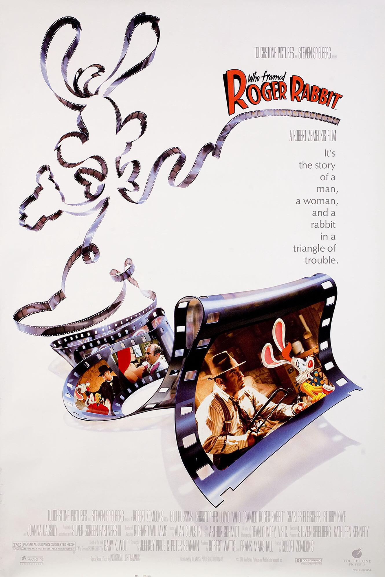 Кто подставил кролика Роджера (Who Framed Roger Rabbit, 1988), режиссёр Роберт Земекис, американский постер к фильму, 1988 год (1)