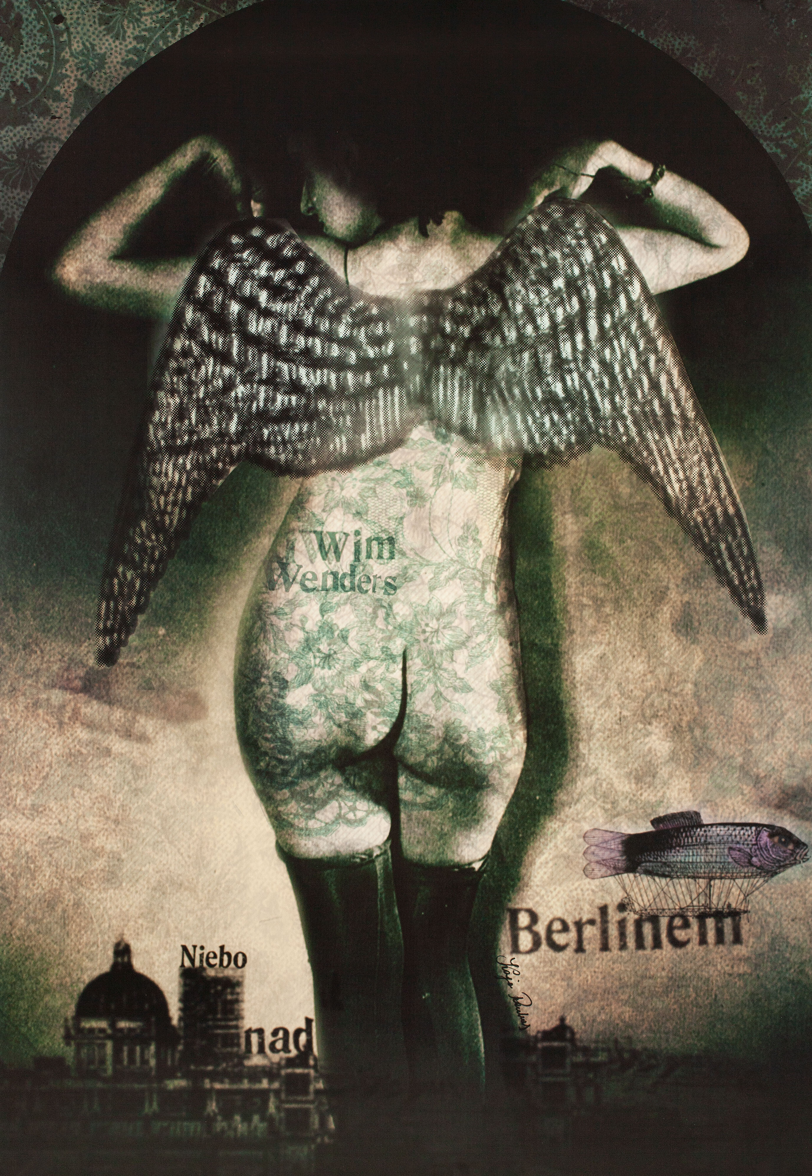 Небо над Берлином (Wings of Desire, 1987), режиссёр Вим Вендерс, польский постер к фильму, автор Кая Ренкас, 2011 год