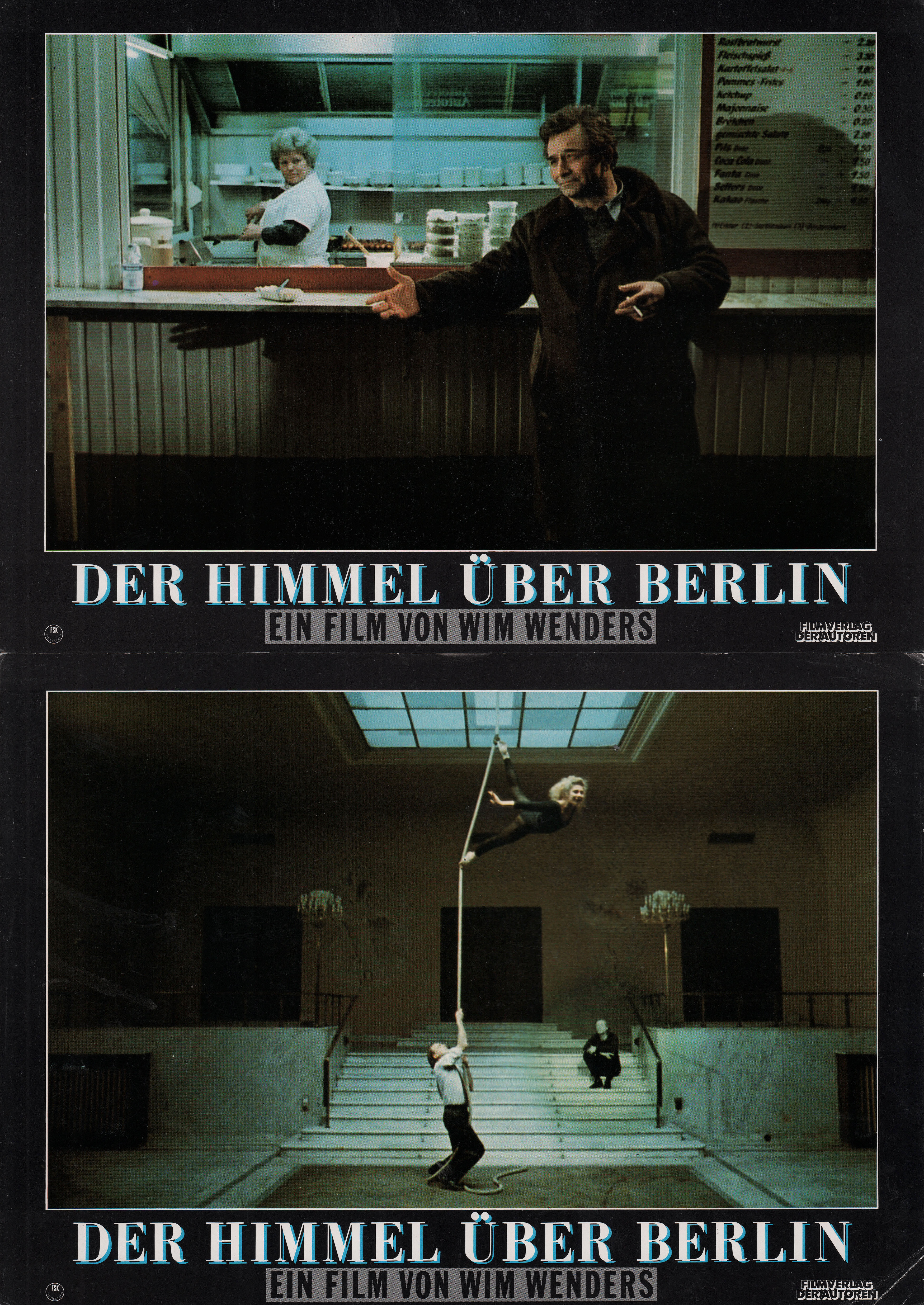 Небо над Берлином (Wings of Desire, 1987), режиссёр Вим Вендерс, немецкий (ФРГ) постер к фильму, 1988 год (4)