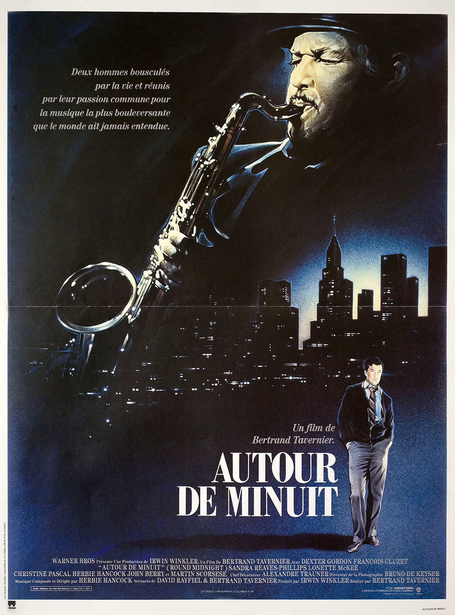 Полночный джаз (Round Midnight, 1986), режиссёр Бертран Тавернье, французский постер к фильму, 1986 год (1)