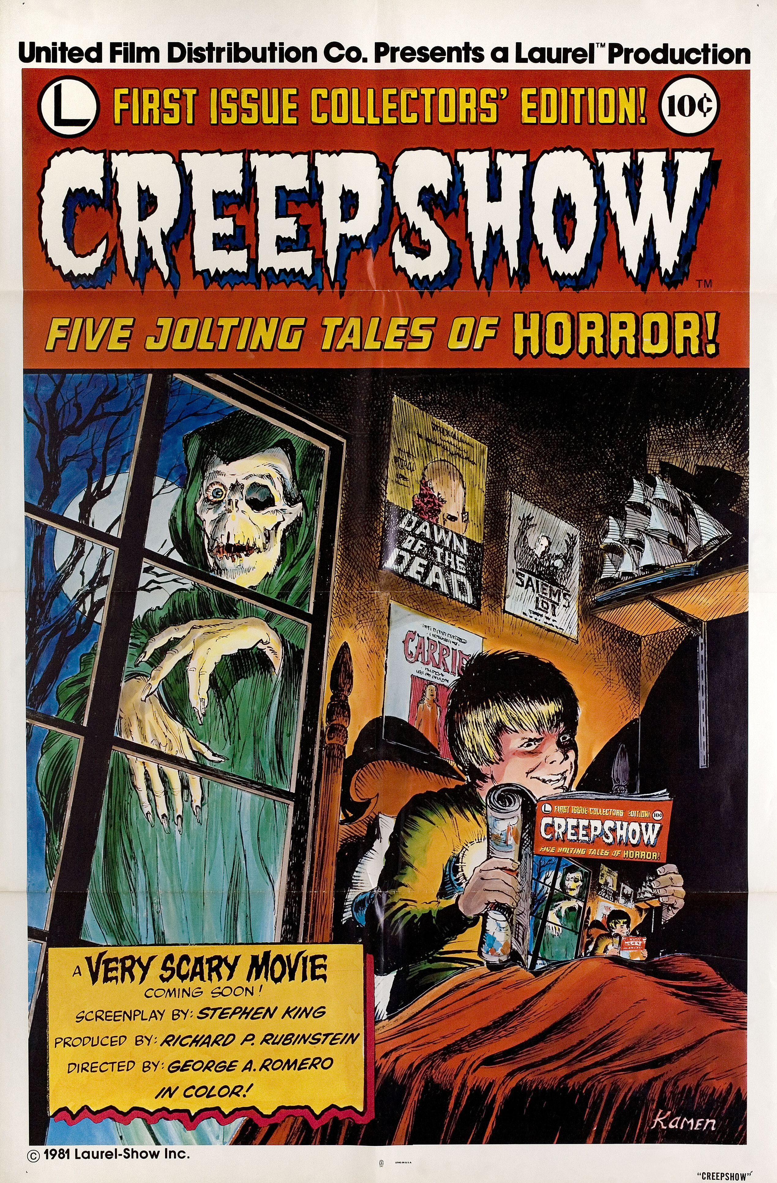 Калейдоскоп ужасов (Creepshow, 1982), режиссёр Джордж А. Ромеро, американский постер к фильму, автор Джек Кэмен, 1981 год