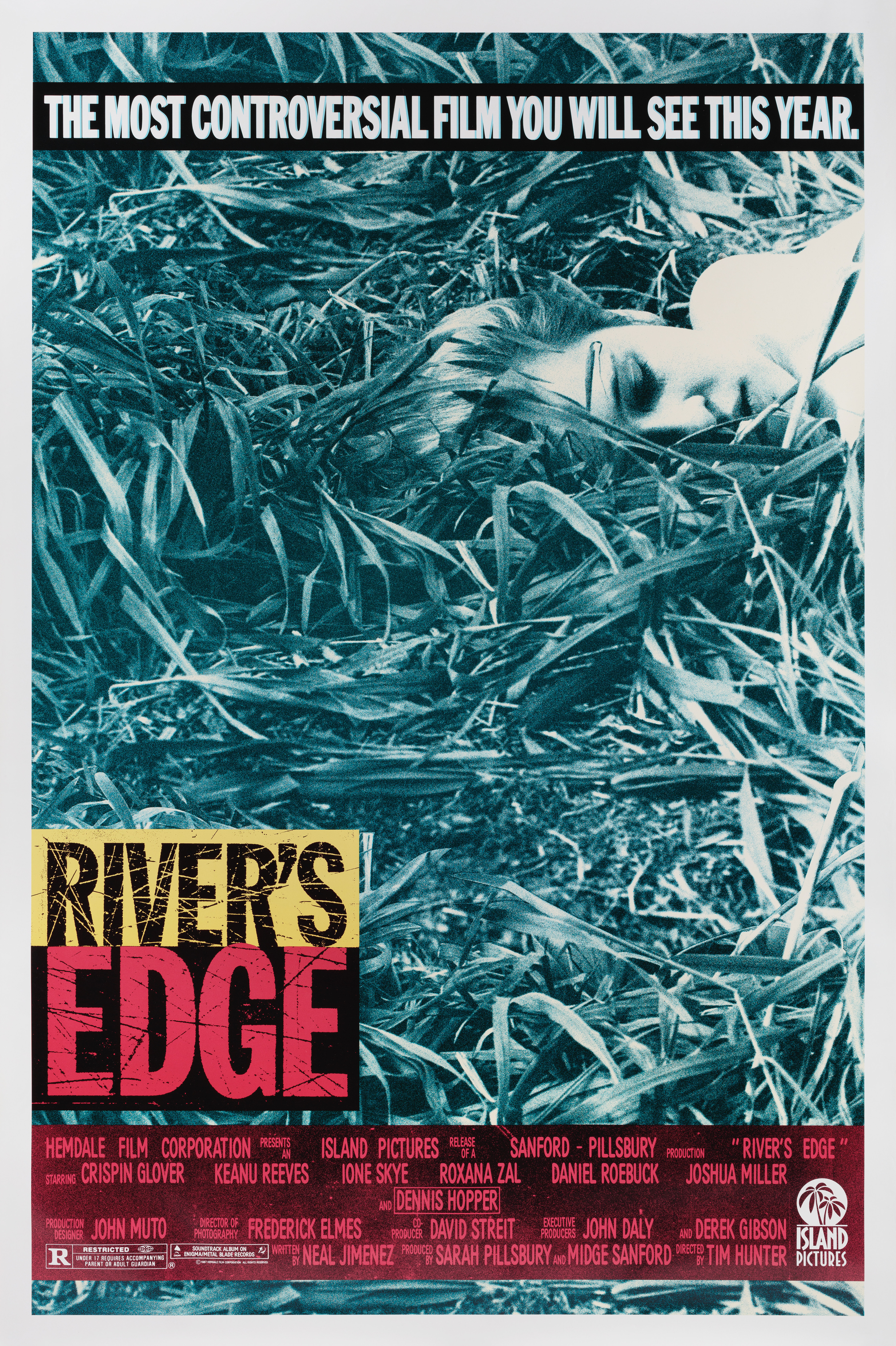 На берегу реки (Rivers Edge, 1986), режиссёр Тим Хантер, американский постер к фильму, 1987 год