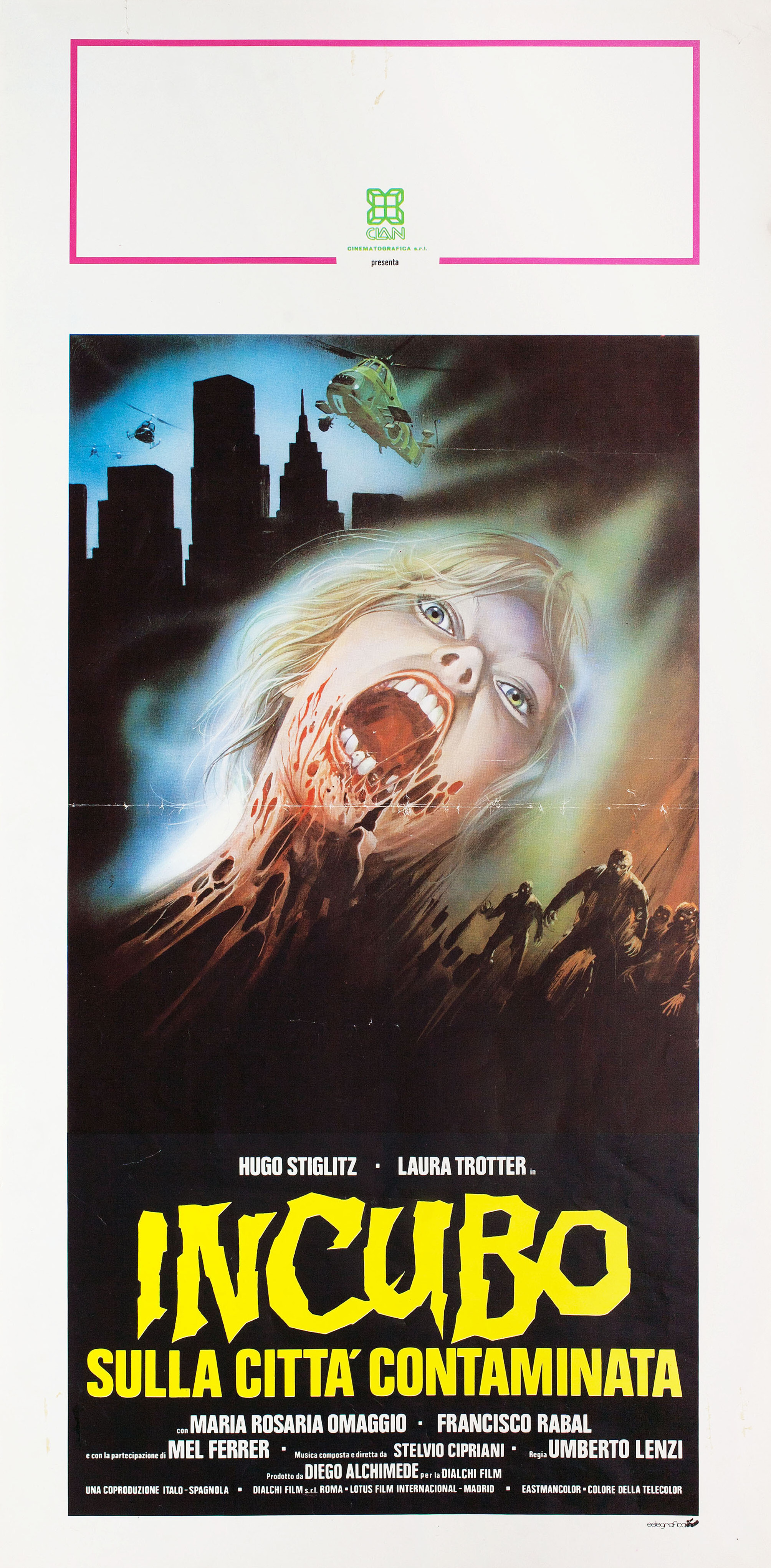 Город зомби (Nightmare City, 1980), режиссёр Умберто Ленци, итальянский постер к фильму, 1980 год
