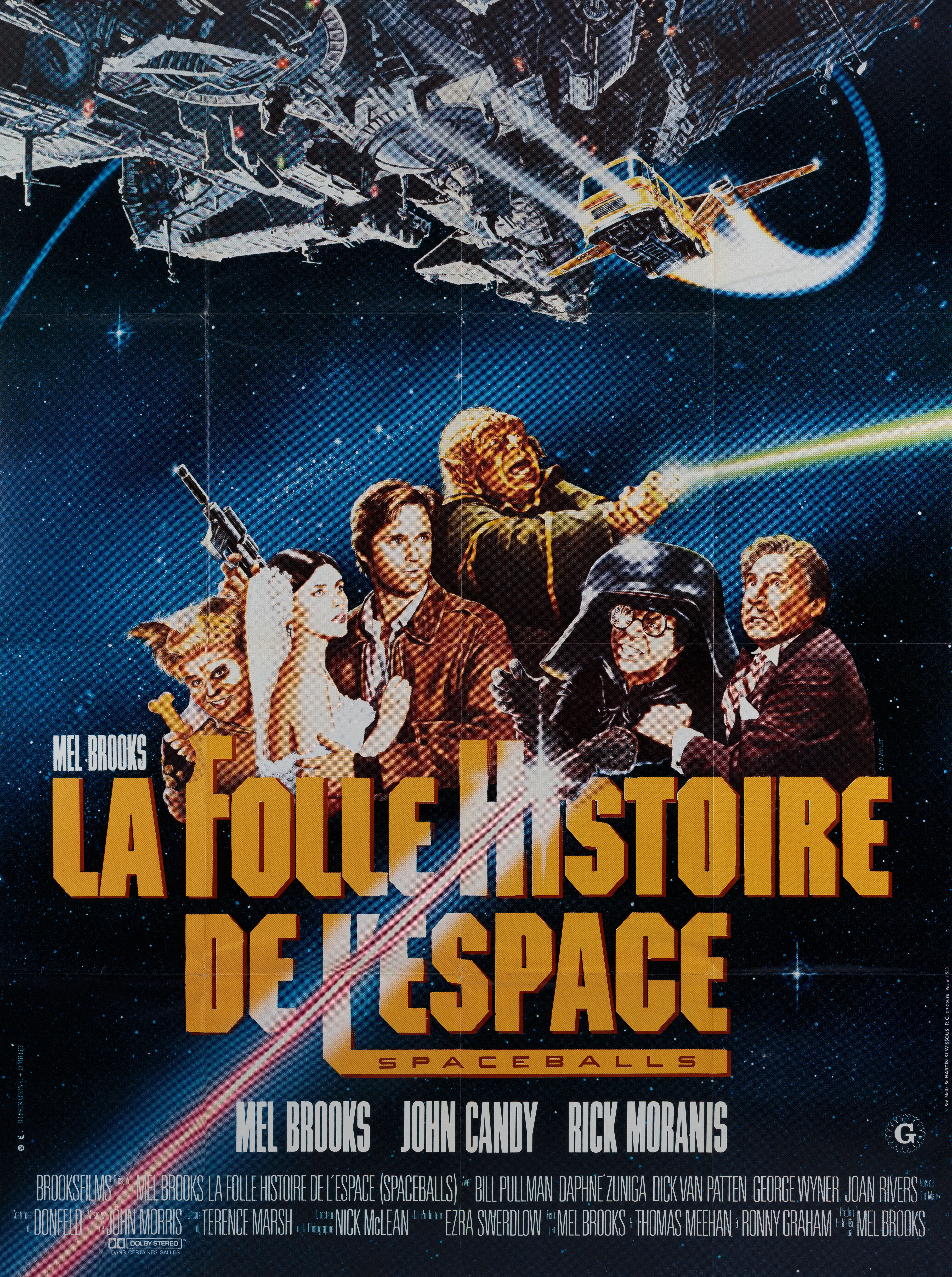 Космические яйца (Spaceballs, 1987), режиссёр Мэл Брукс, французский постер к фильму, 1987 год
