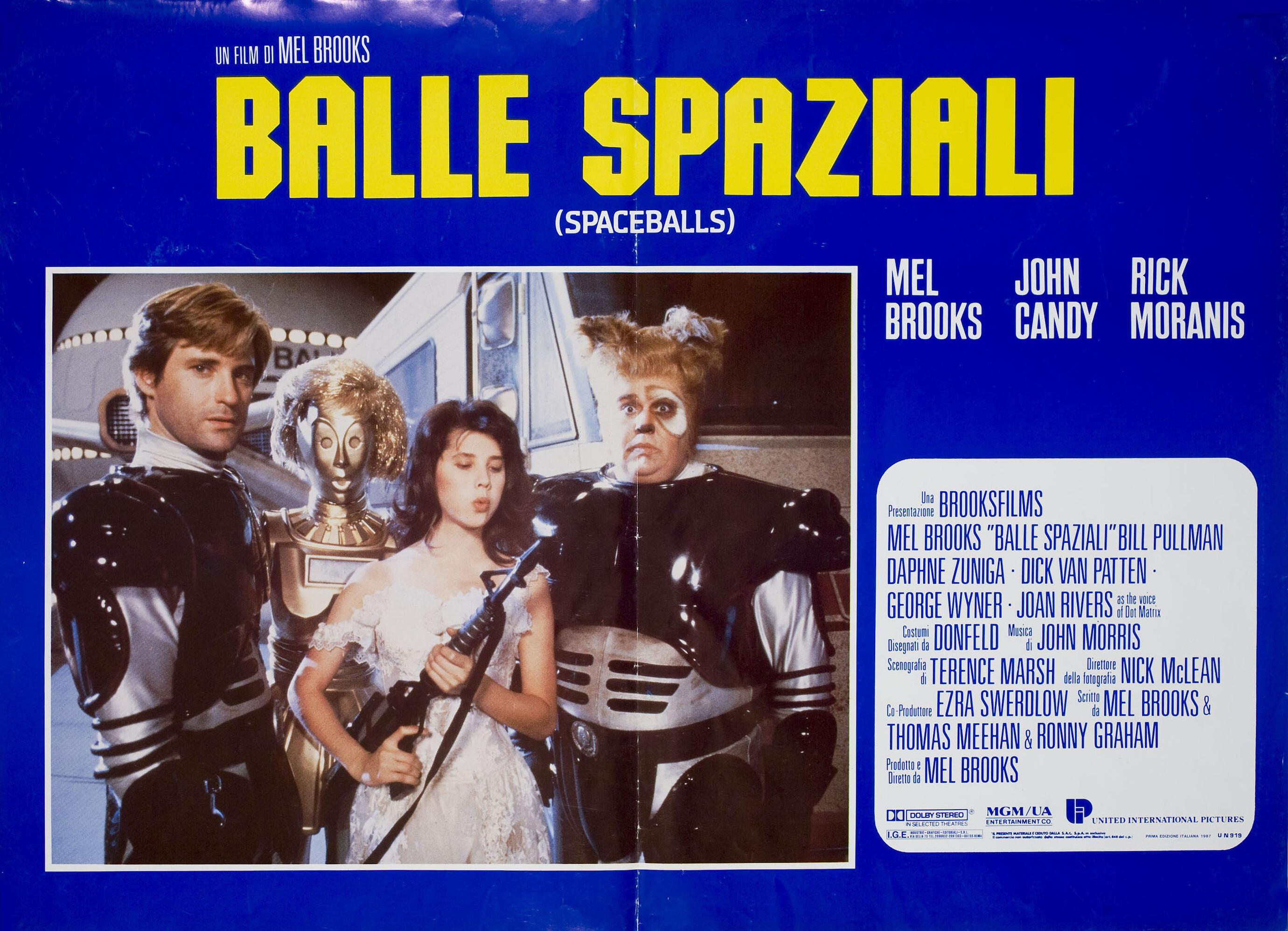 Космические яйца (Spaceballs, 1987), режиссёр Мэл Брукс, итальянский постер к фильму, автор Джон Элвин, 1987 год