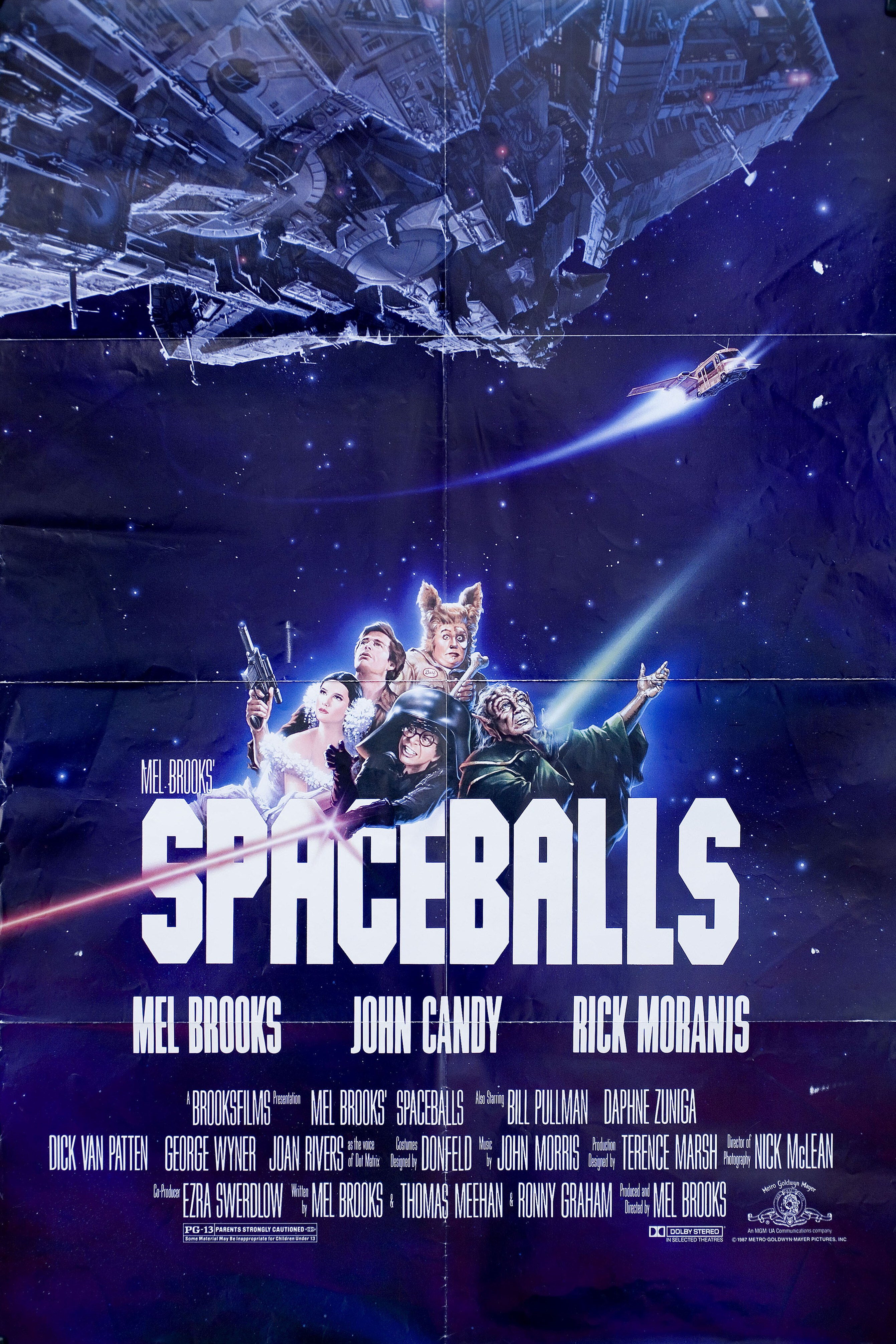 Космические яйца (Spaceballs, 1987), режиссёр Мэл Брукс, американский постер к фильму, автор Джон Элвин, 1987 год