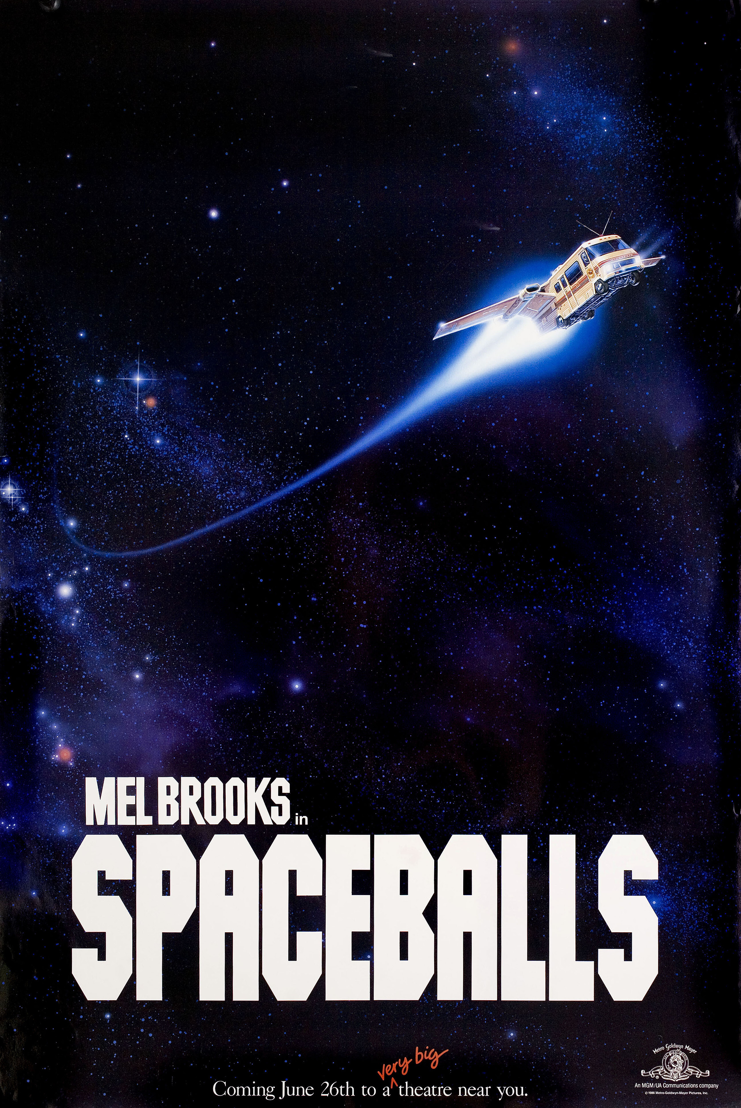 Космические яйца (Spaceballs, 1987), режиссёр Мэл Брукс, американский постер к фильму, автор Джон Элвин, 1987 год (1)