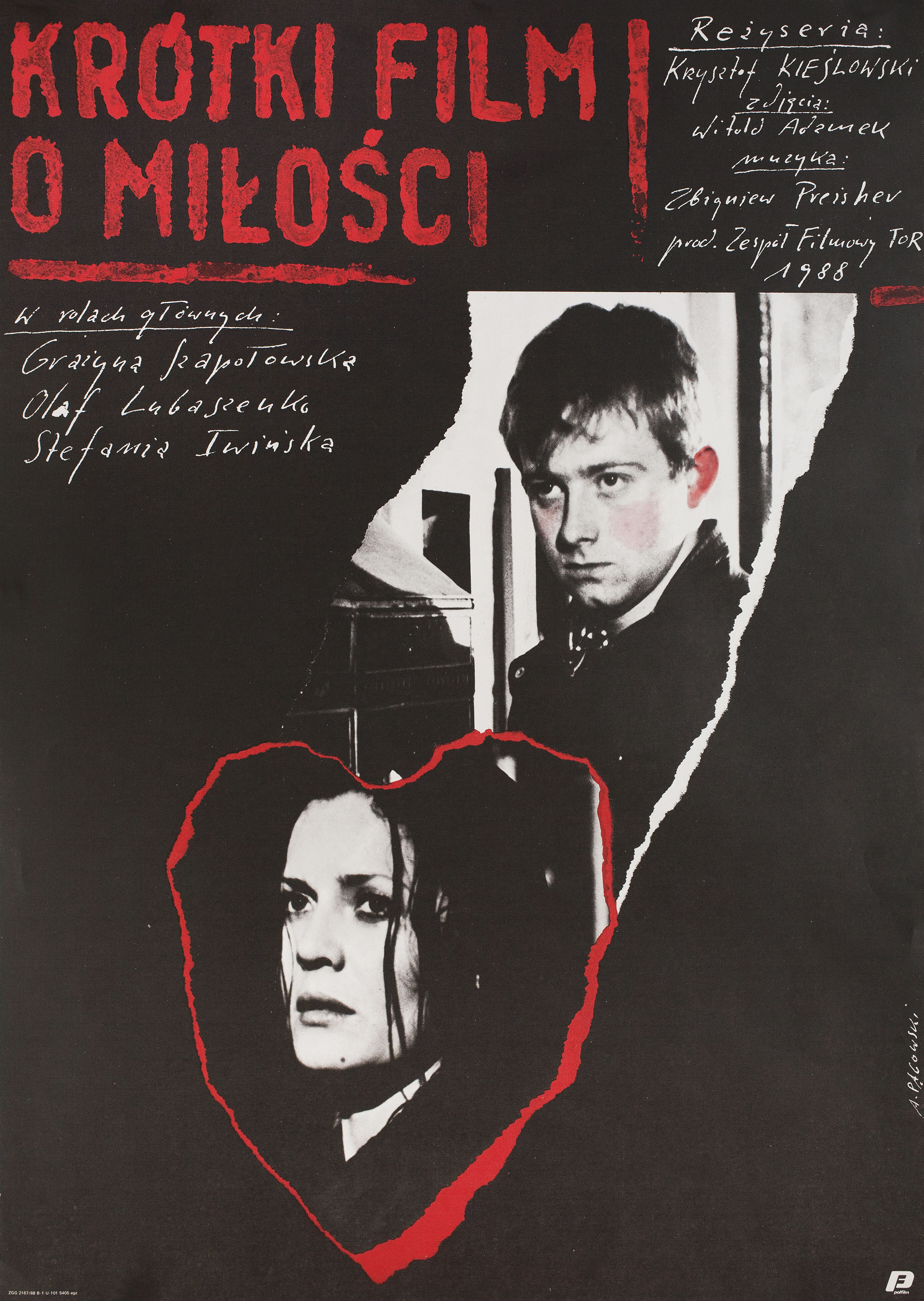 Короткий фильм о любви (A Short About Love, 1988), режиссёр Кшиштоф Кесьлёвский, польский постер к фильму, автор Анджей Паговский, 1988 год (2)