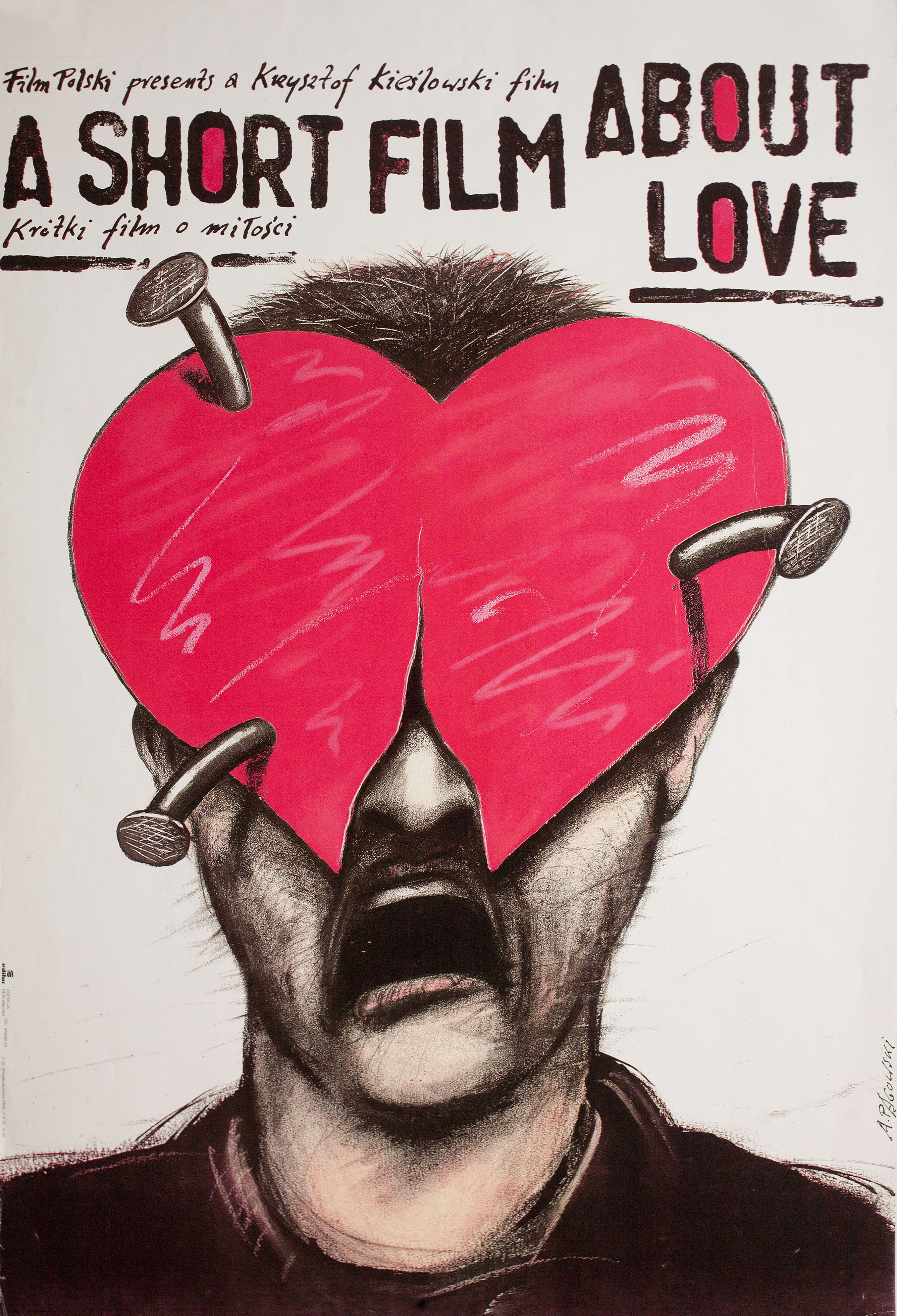 Короткий фильм о любви (A Short About Love, 1988), режиссёр Кшиштоф Кесьлёвский, польский постер к фильму, автор Анджей Паговский, 1988 год (1)