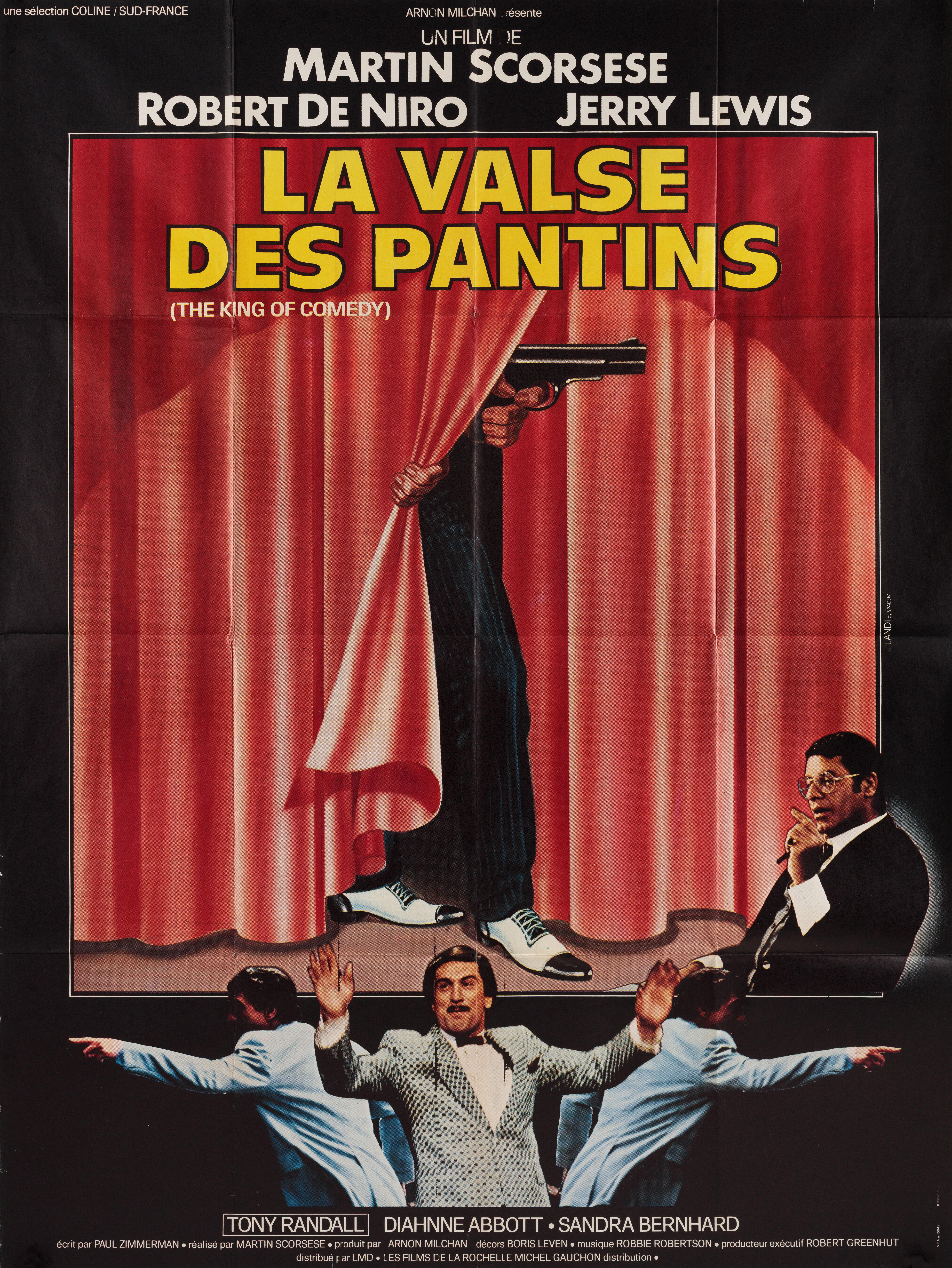 Король комедии (The King of Comedy, 1982), режиссёр Мартин Скорсезе, французский постер к фильму, автор Мишель Ланди, 1983 год