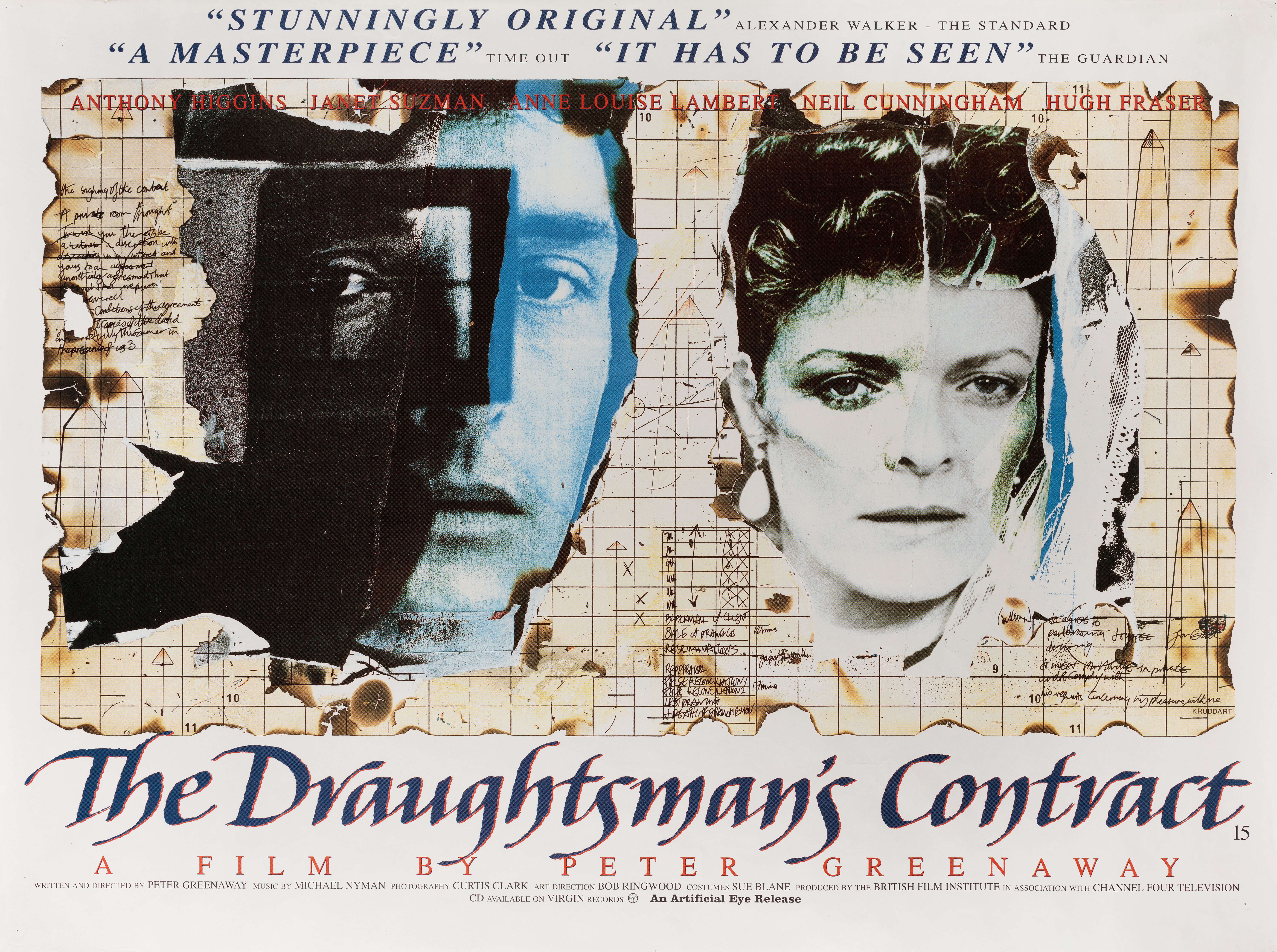 Контракт рисовальщика (The Draughtsman's Contract, 1982), режиссёр Питер Гринуэй, британский постер к фильму, 1994 год