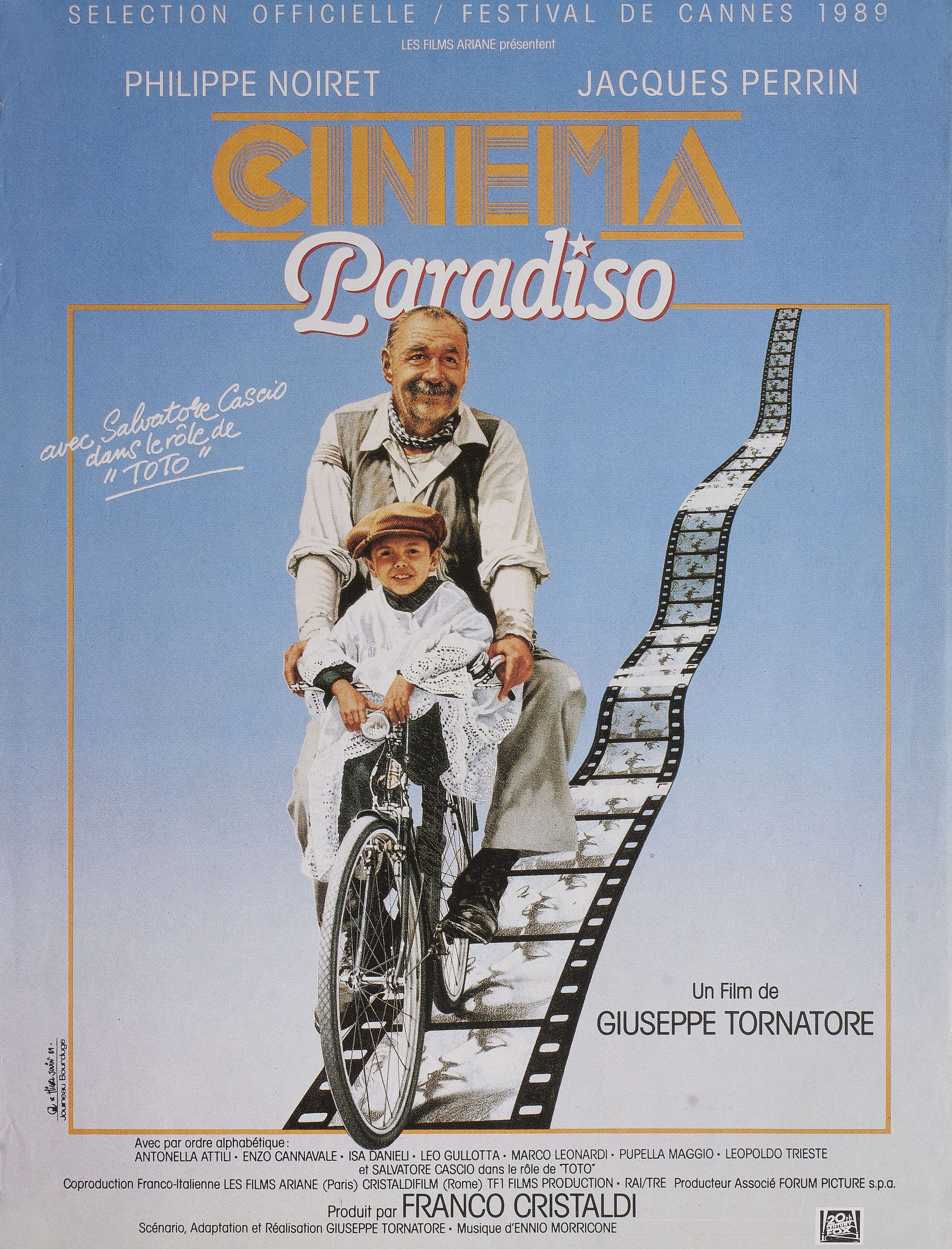 Новый кинотеатр «Парадизо» (Cinema Paradiso, 1988), режиссёр Джузеппе Торнаторе, французский постер к фильму, 1988 год (2)