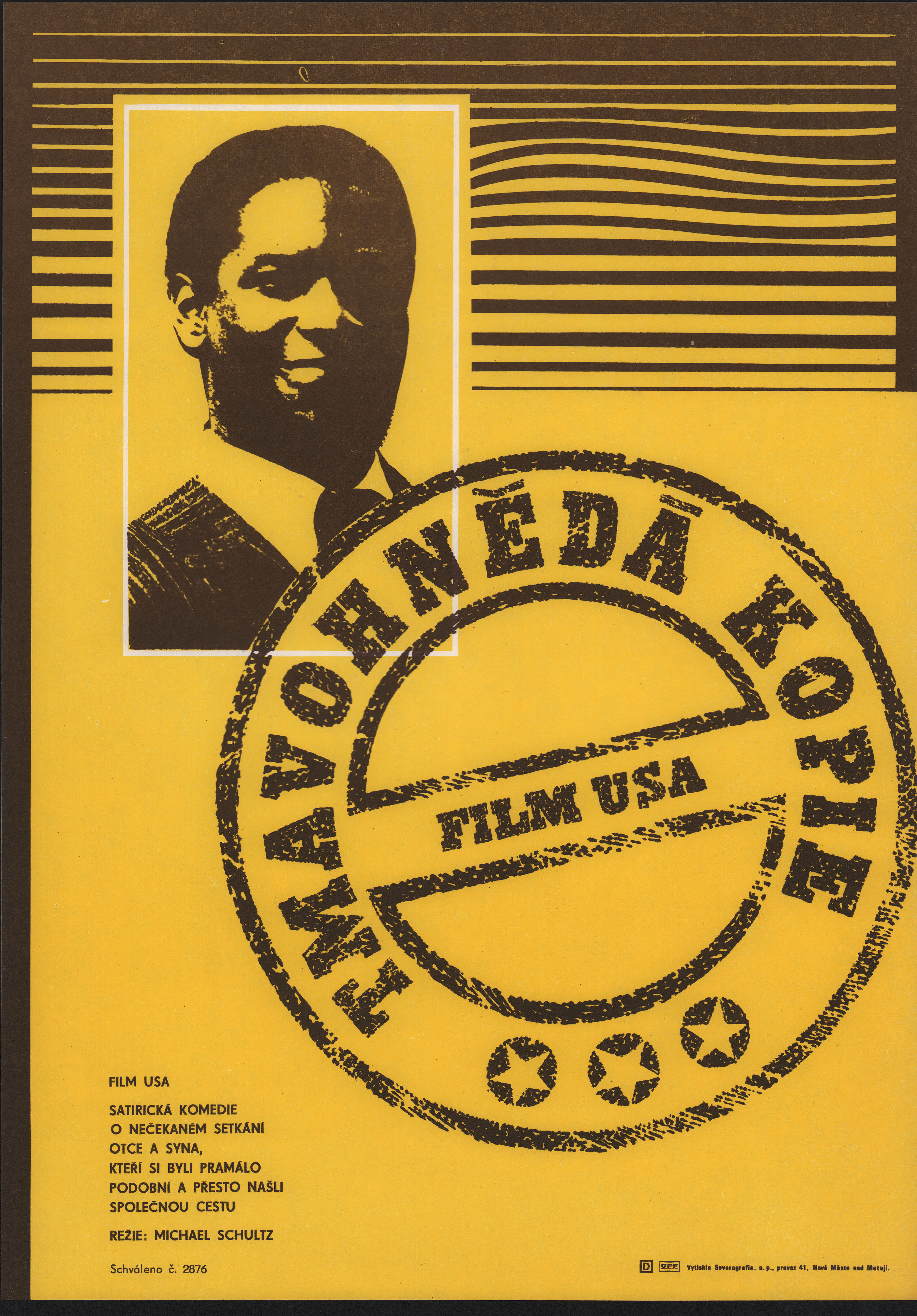 Точная копия (Carbon Copy, 1981), режиссёр Майкл Шульц, чехословацкий постер к фильму, автор Карел Тейссиг, 1981 год