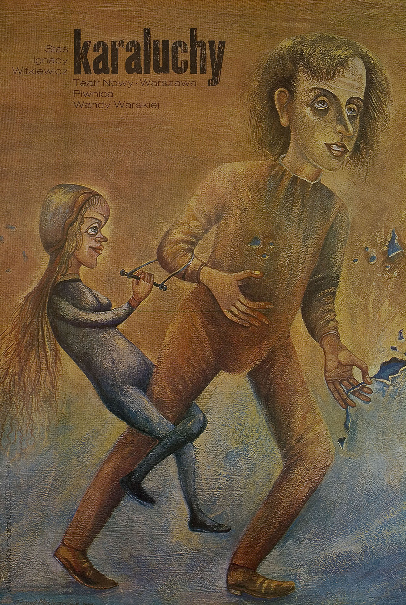 Каралучи, польский постер, автор Франус Маслющек, 1985 год