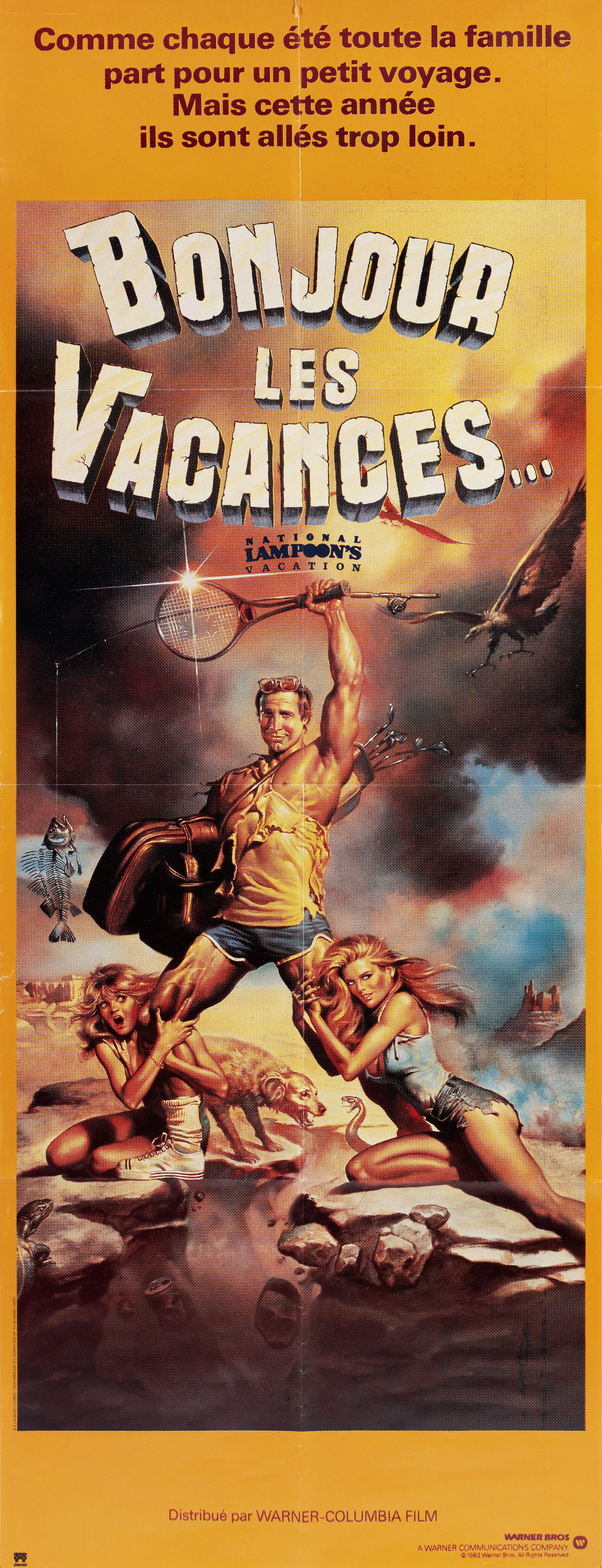 Каникулы (National Lampoons Vacation, 1983), режиссёр Гарольд Рамис, французский постер к фильму, автор Борис Вальехо, 1983 год