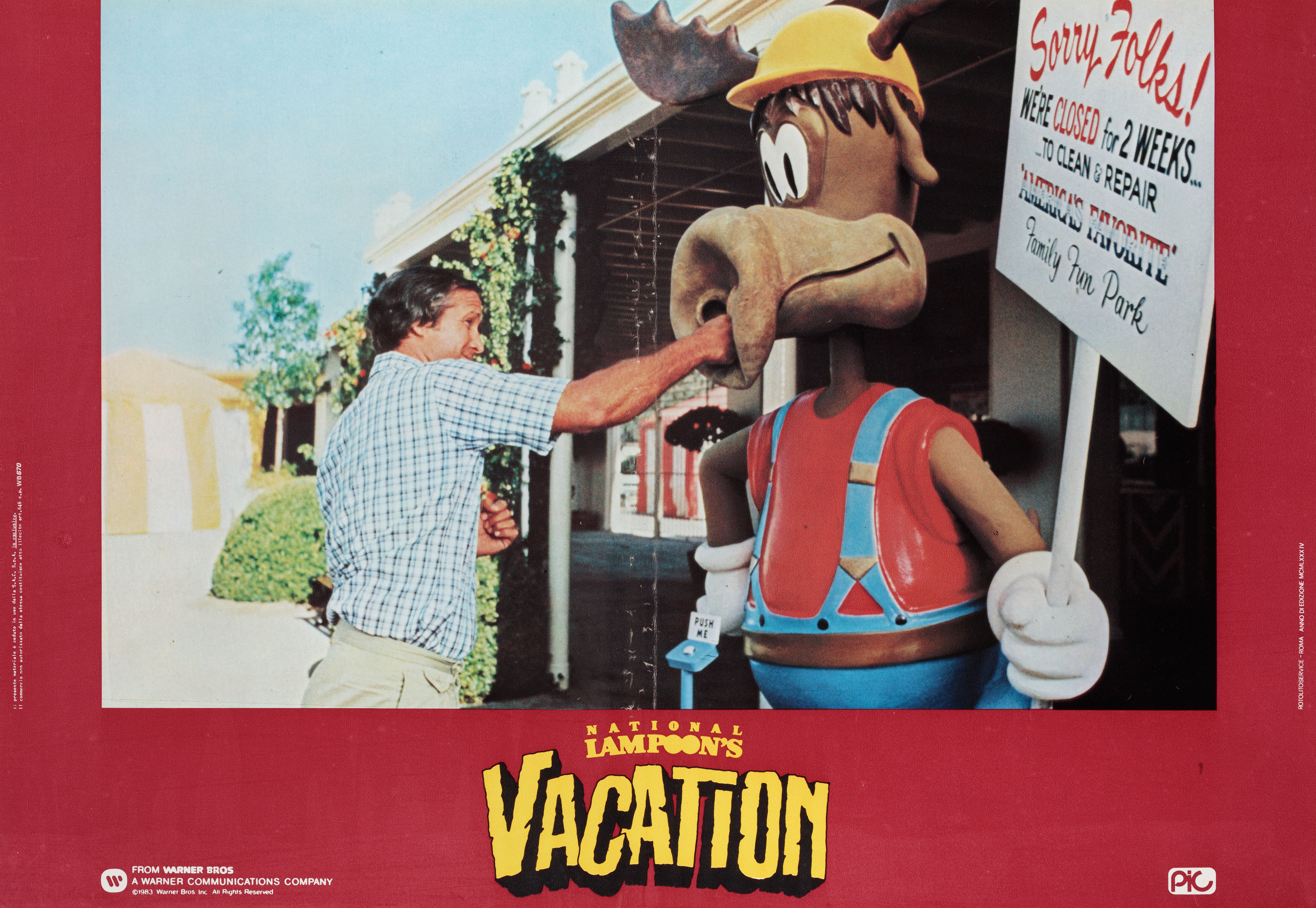 Каникулы (National Lampoons Vacation, 1983), режиссёр Гарольд Рамис, итальянский постер к фильму, 1984 год