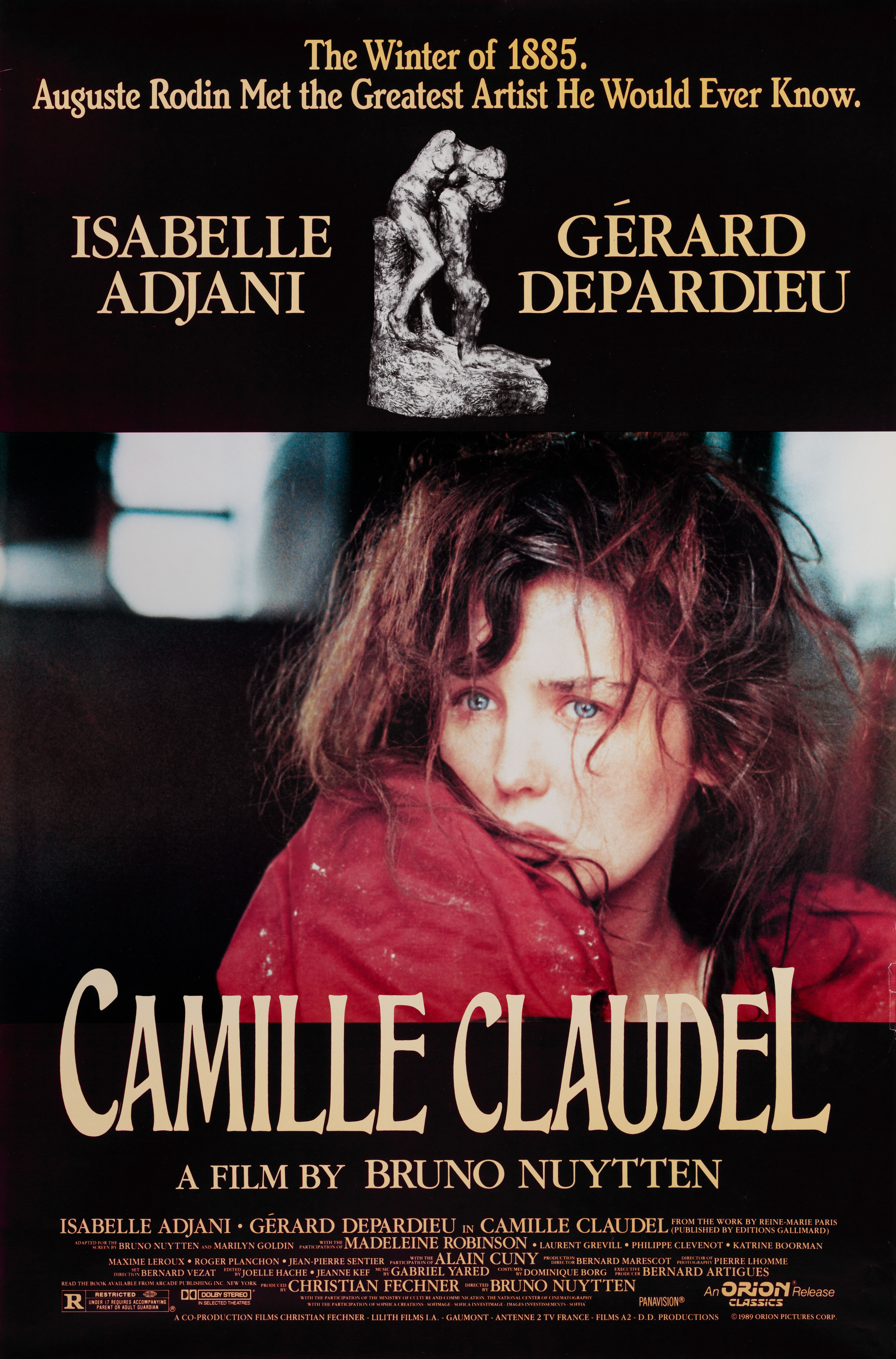 Камилла Клодель (Camille Claudel, 1988), режиссёр Брюно Нюйттен, американский постер к фильму, 1988 год