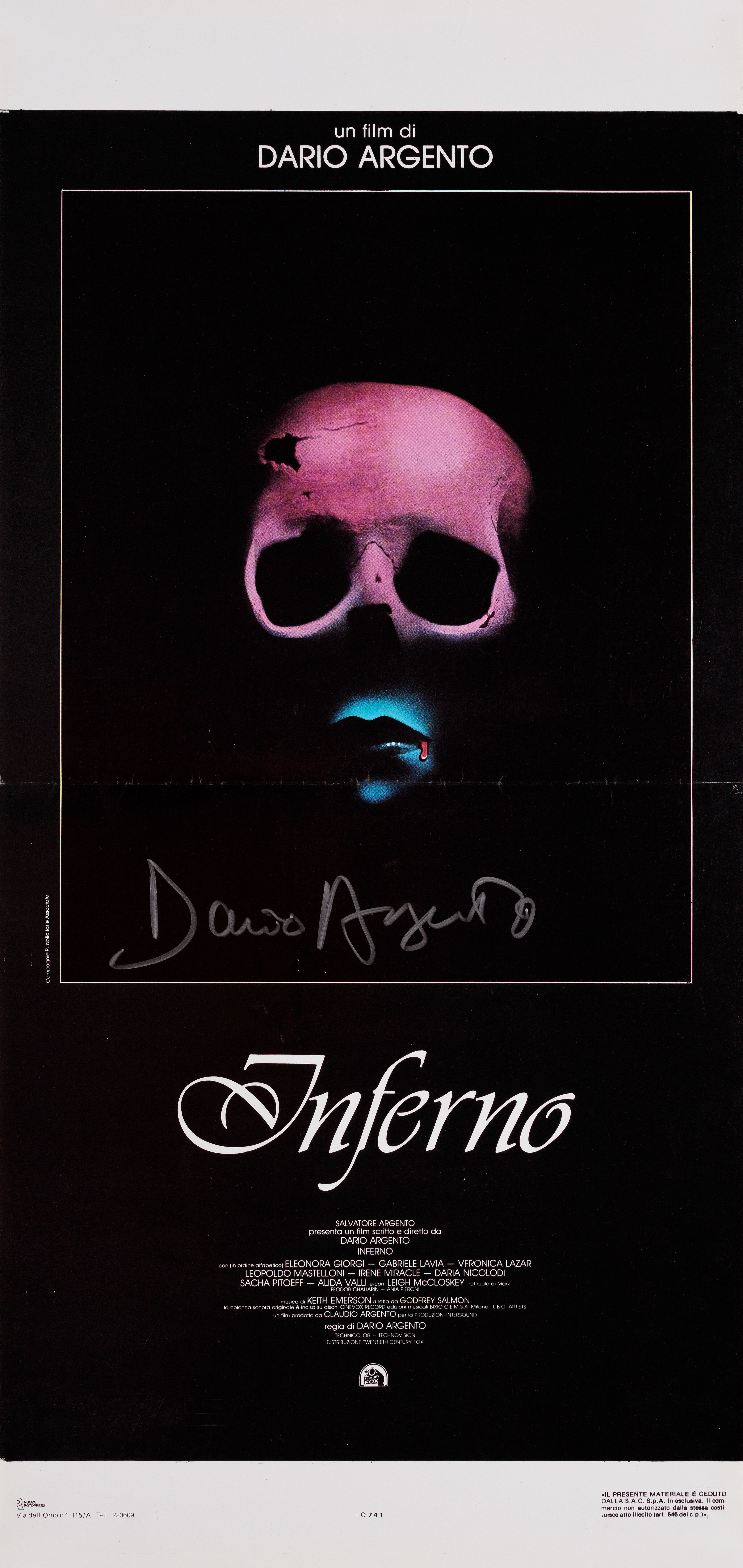 Преисподняя (Inferno, 1980), режиссёр Дарио Ардженто, итальянский постер к фильму, 1980 год (1)