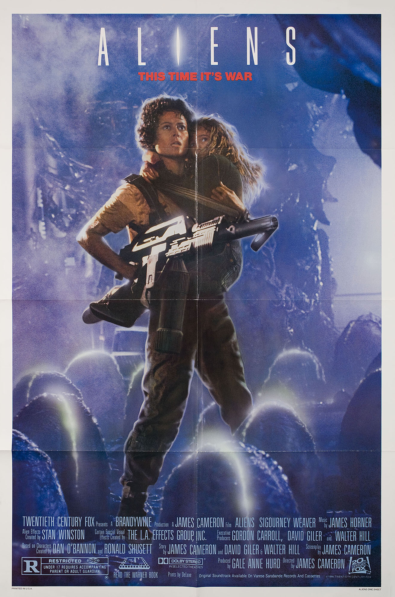 Чужие (Aliens, 1986), режиссёр Джеймс Кэмерон, американский постер к фильму, 1986 год (1)