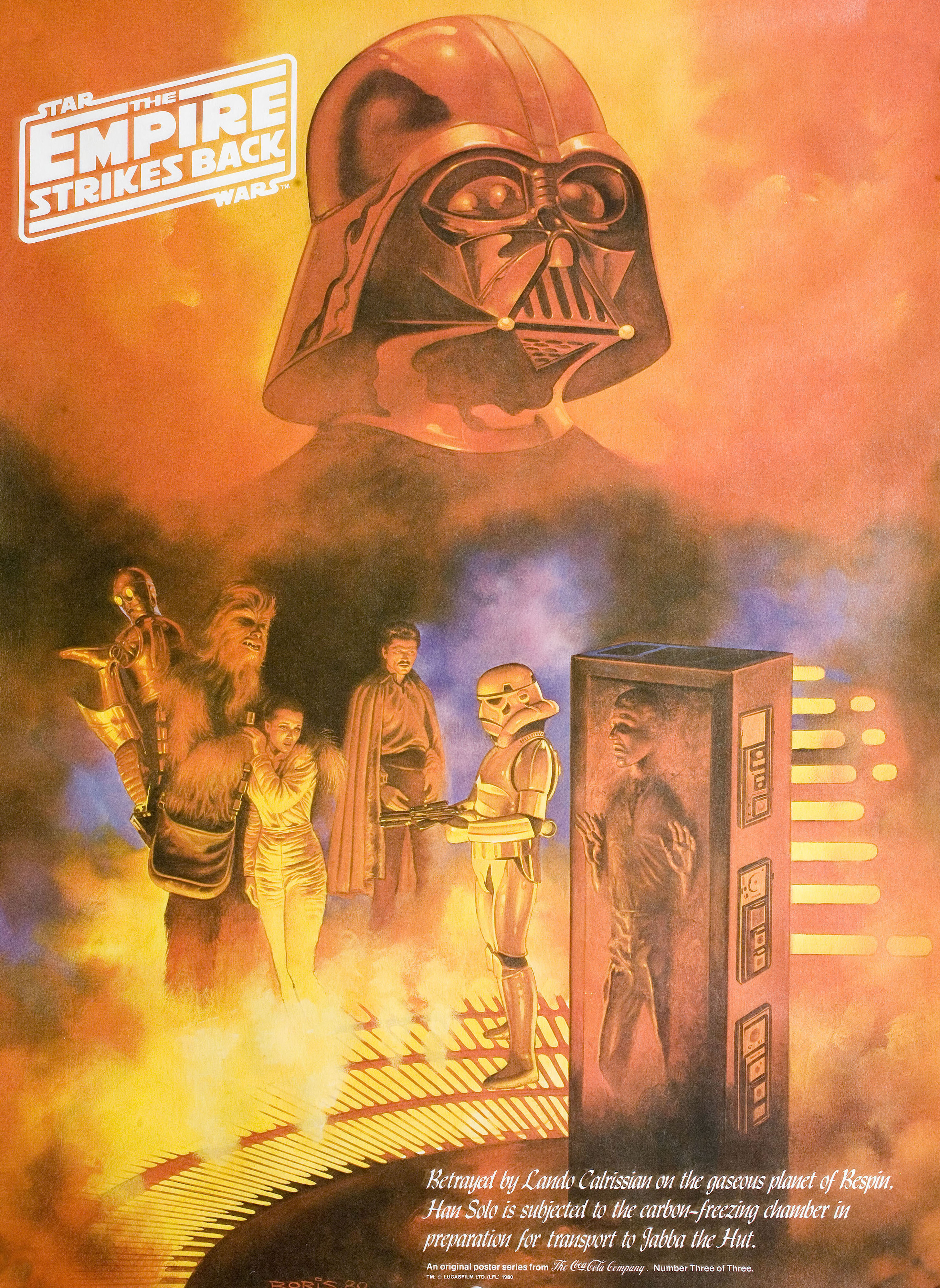Звёздные войны: Эпизод 5 – Империя наносит ответный удар (The Empire Strikes Back, 1980), режиссёр Ирвин Кершнер, американский постер к фильму, автор Борис Вальехо, 1980 год (1)