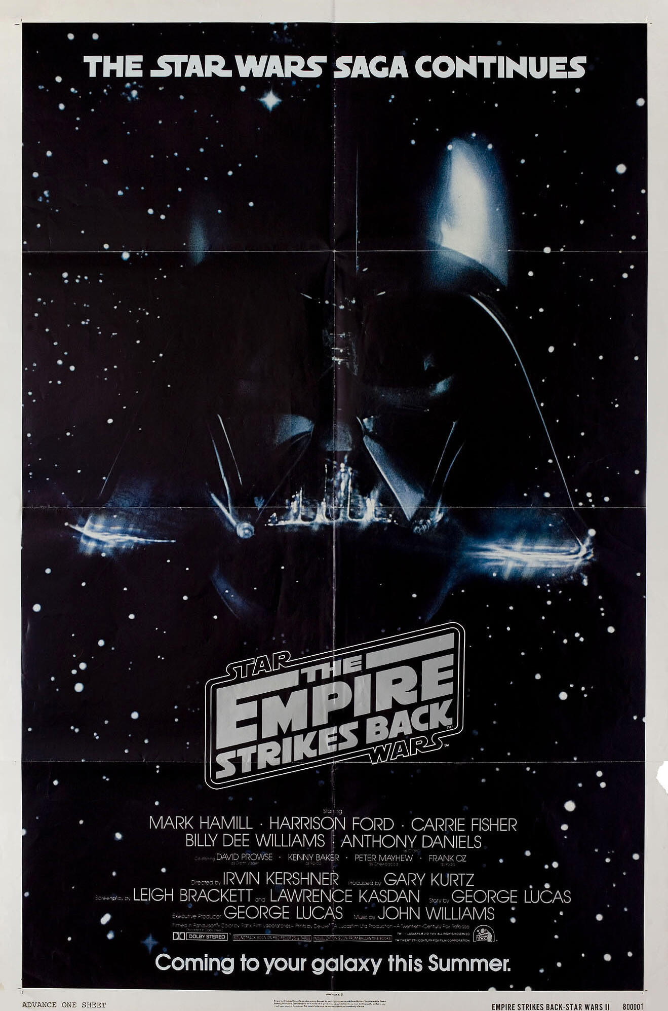 Звёздные войны: Эпизод 5 – Империя наносит ответный удар (The Empire Strikes Back, 1980), режиссёр Ирвин Кершнер, американский постер к фильму, 1980 год