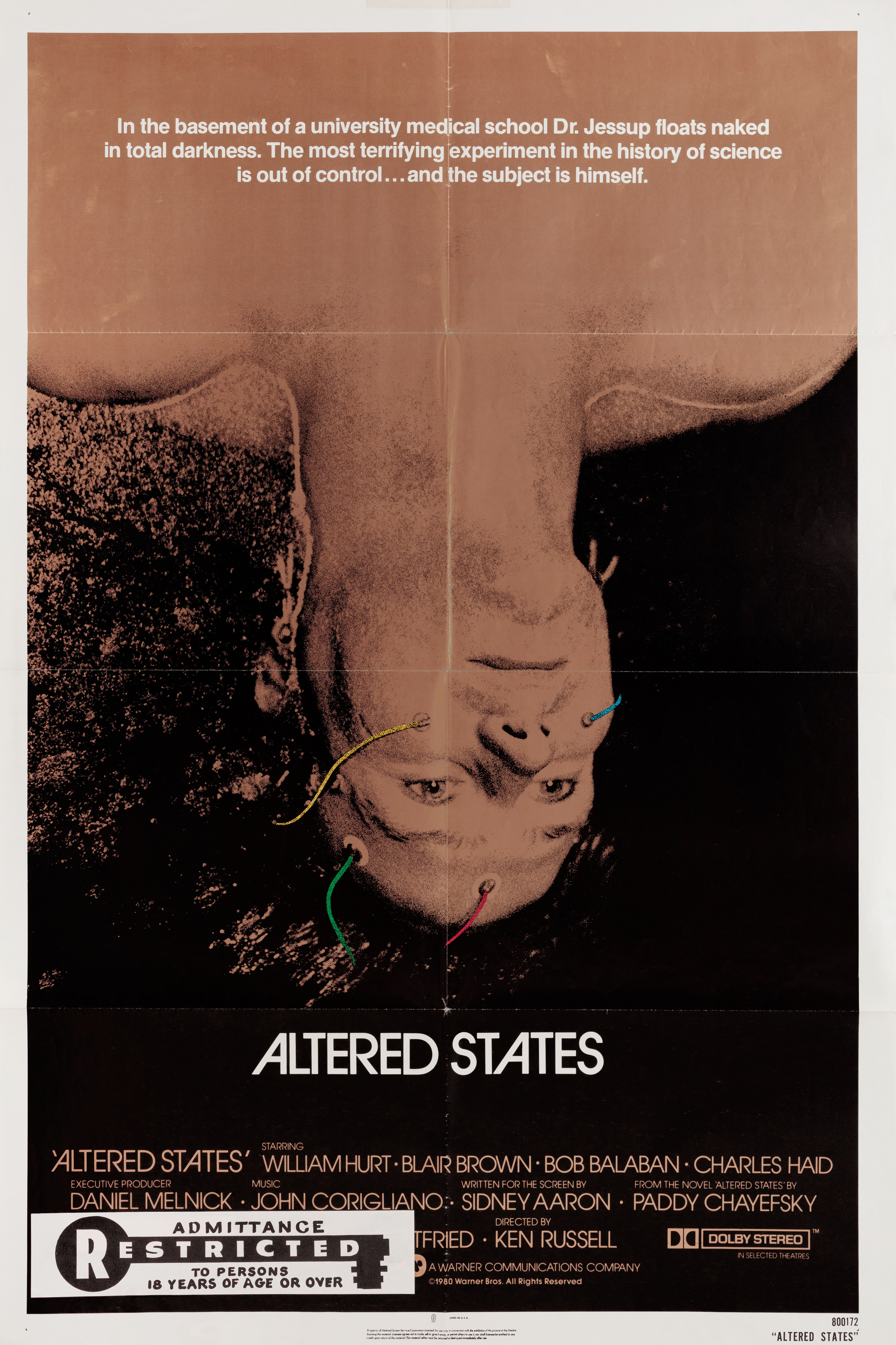 Другие ипостаси (Altered States, 1980), режиссёр Кен Рассел, американский постер к фильму, 1980 год