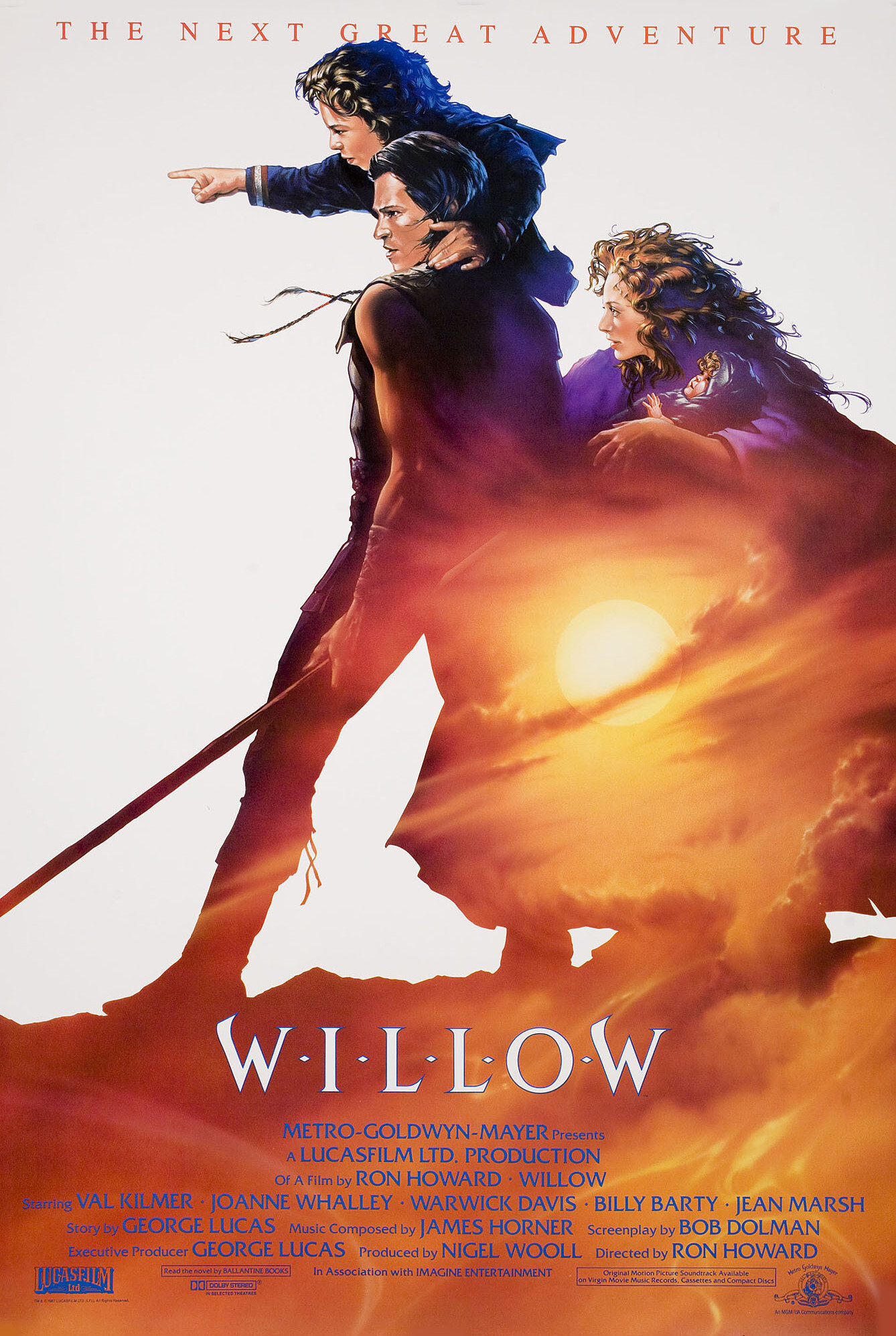 Виллоу (Willow, 1988), режиссёр Рон Ховард, американский постер к фильму, автор Джон Элвин, 1988 год