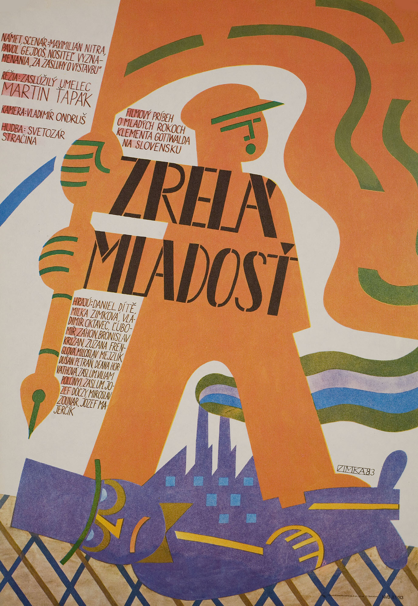 Зрелая молодость (Zrela mladost, 1983), режиссёр Мартин Тапак, чехословацкий постер к фильму, автор Андрей Зимка, 1983 год