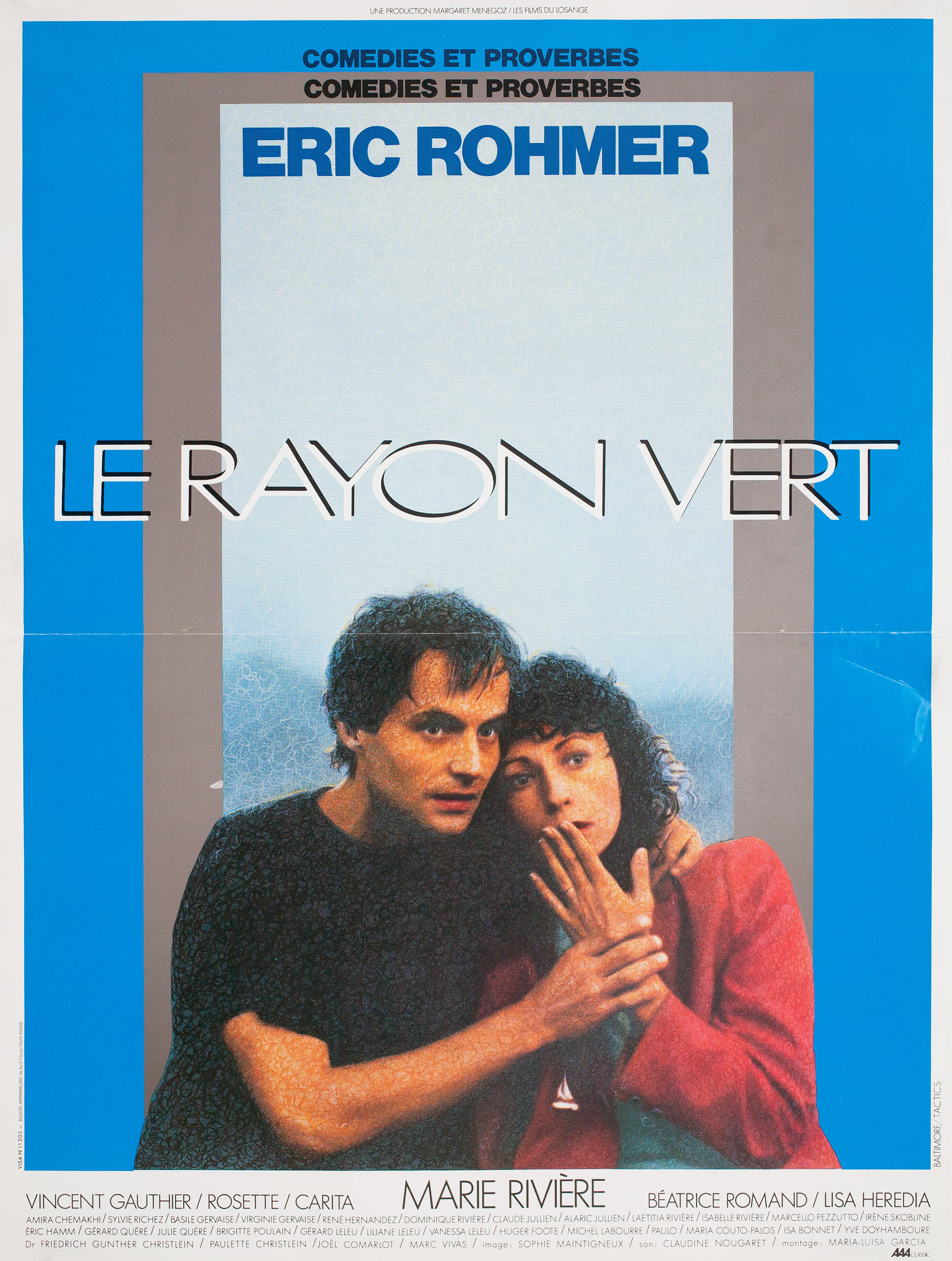 Зеленый Луч (The Green Ray, 1986), режиссёр Эрик Ромер, французский постер к фильму, 1986 год (1)