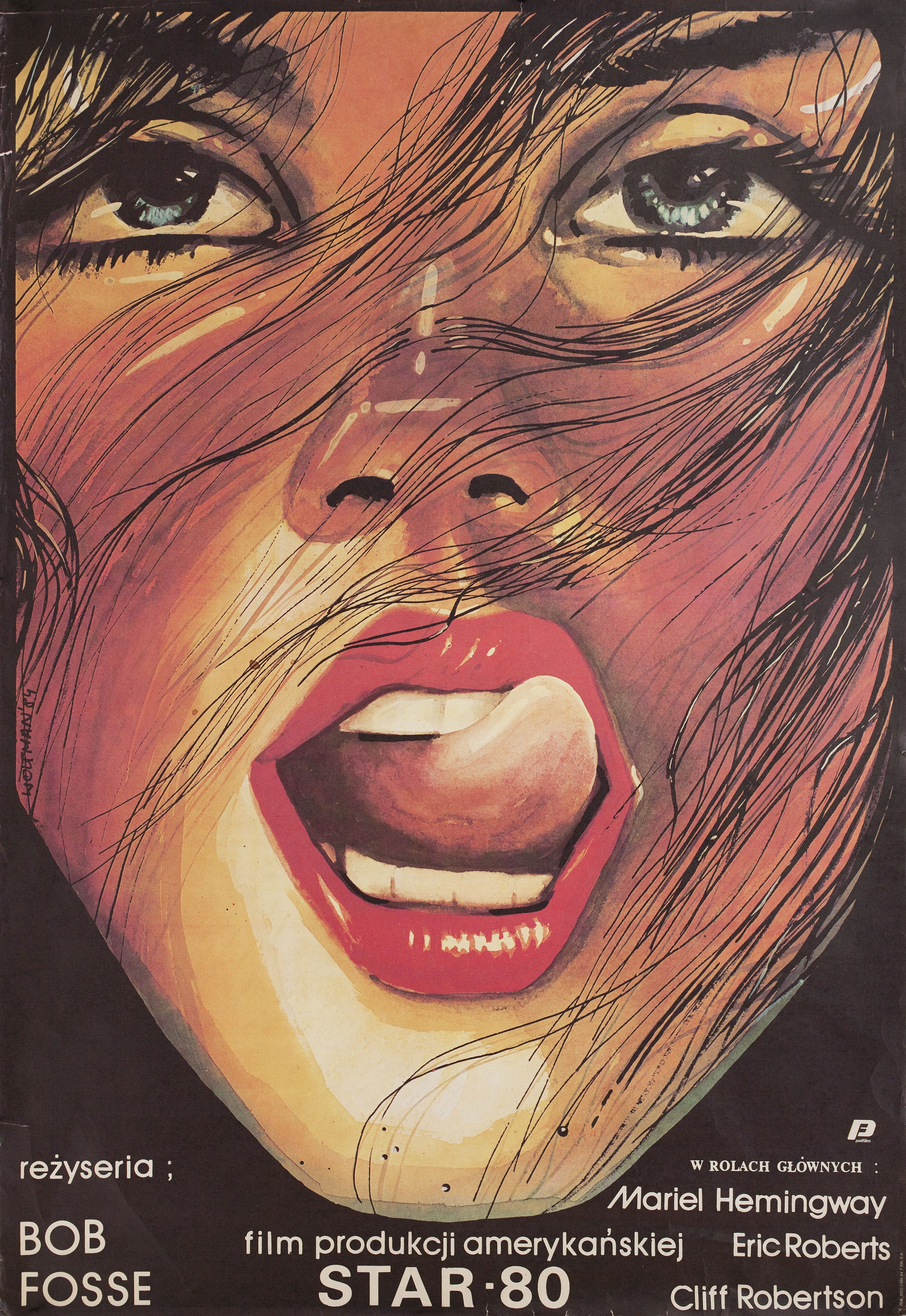 Звезда Плейбоя (Star 80, 1983), режиссёр Боб Фосс, польский постер к фильму, автор Мацей Вольтман, 1984 год