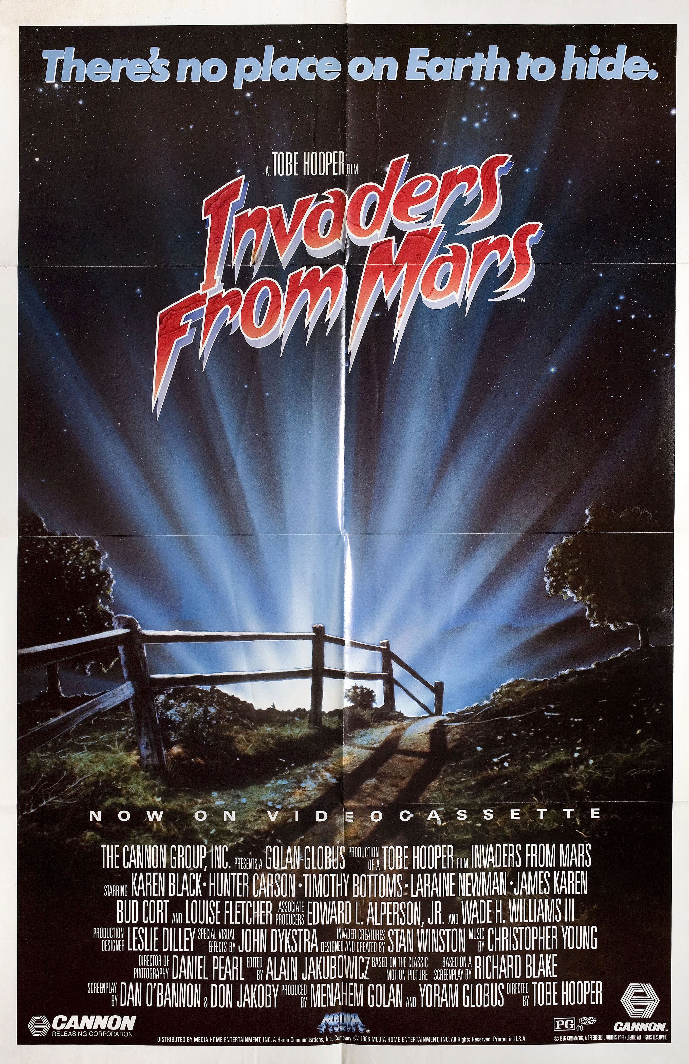 Пришельцы с Марса (Invaders from Mars, 1986), режиссёр Тоуб Хупер, американский постер к фильму, автор Райдер, 1986 год