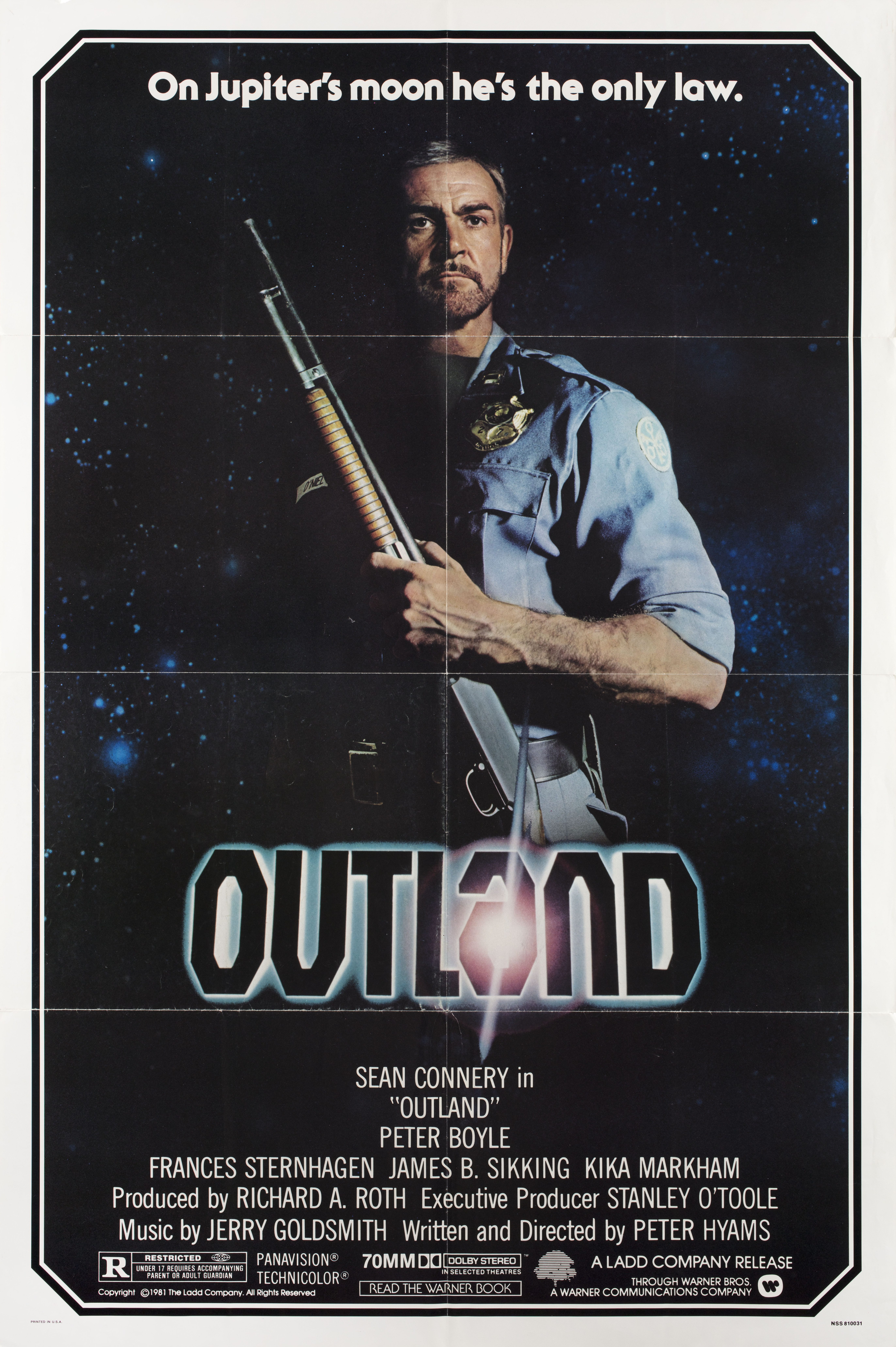 Чужая земля (Outland, 1981), режиссёр Питер Хайамс, американский постер к фильму, 1981 год